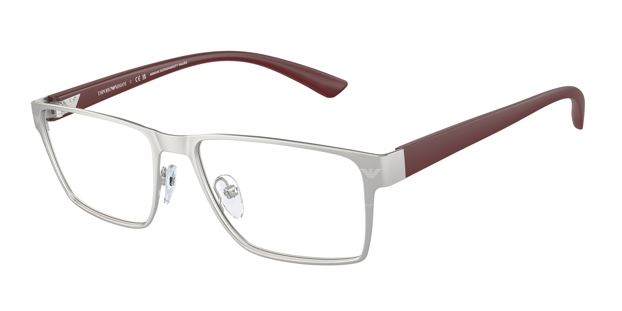 Emporio Armani Uomo Emporio Armani EA1157 3045 Montature da vista Metallo Argento Trasparente Squadrata Normale Emporio Armani Uomo Emporio Armani EA1157 3045 Montature da vista Metallo Argento Trasparente Squadrata Normale