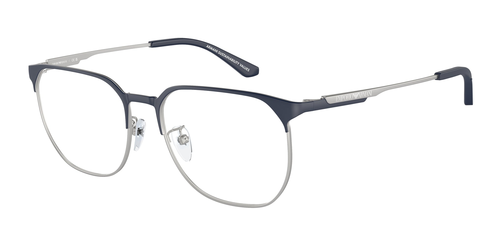 Emporio Armani Uomo Emporio Armani EA1158D 3018 Montature da vista Metallo Blu Trasparente Pantos Normale Emporio Armani Uomo Emporio Armani EA1158D 3018 Montature da vista Metallo Blu Trasparente Pantos Normale