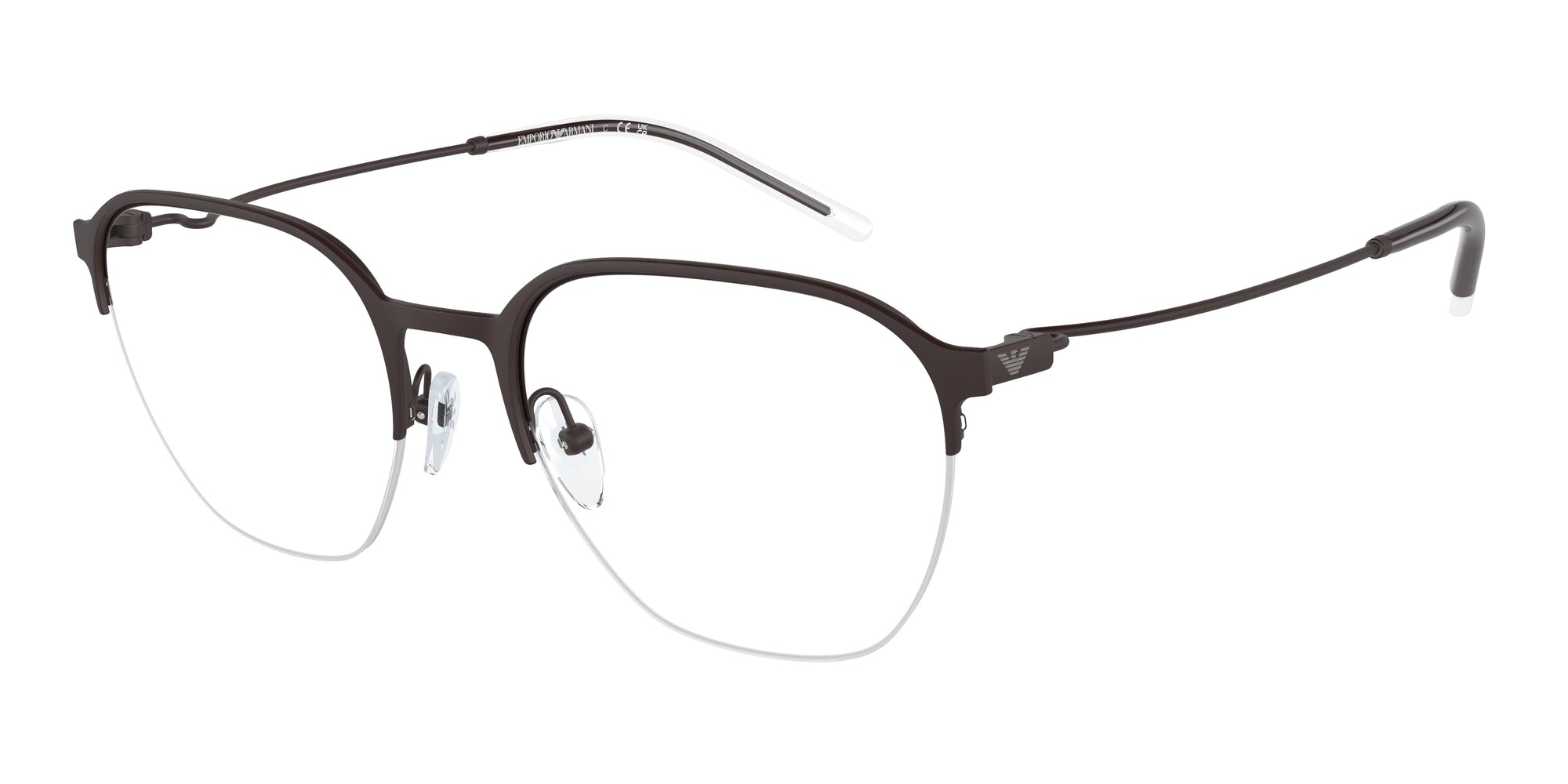 Emporio Armani Uomo Emporio Armani EA1160 3380 Montature da vista Metallo Marrone Trasparente Pantos Normale