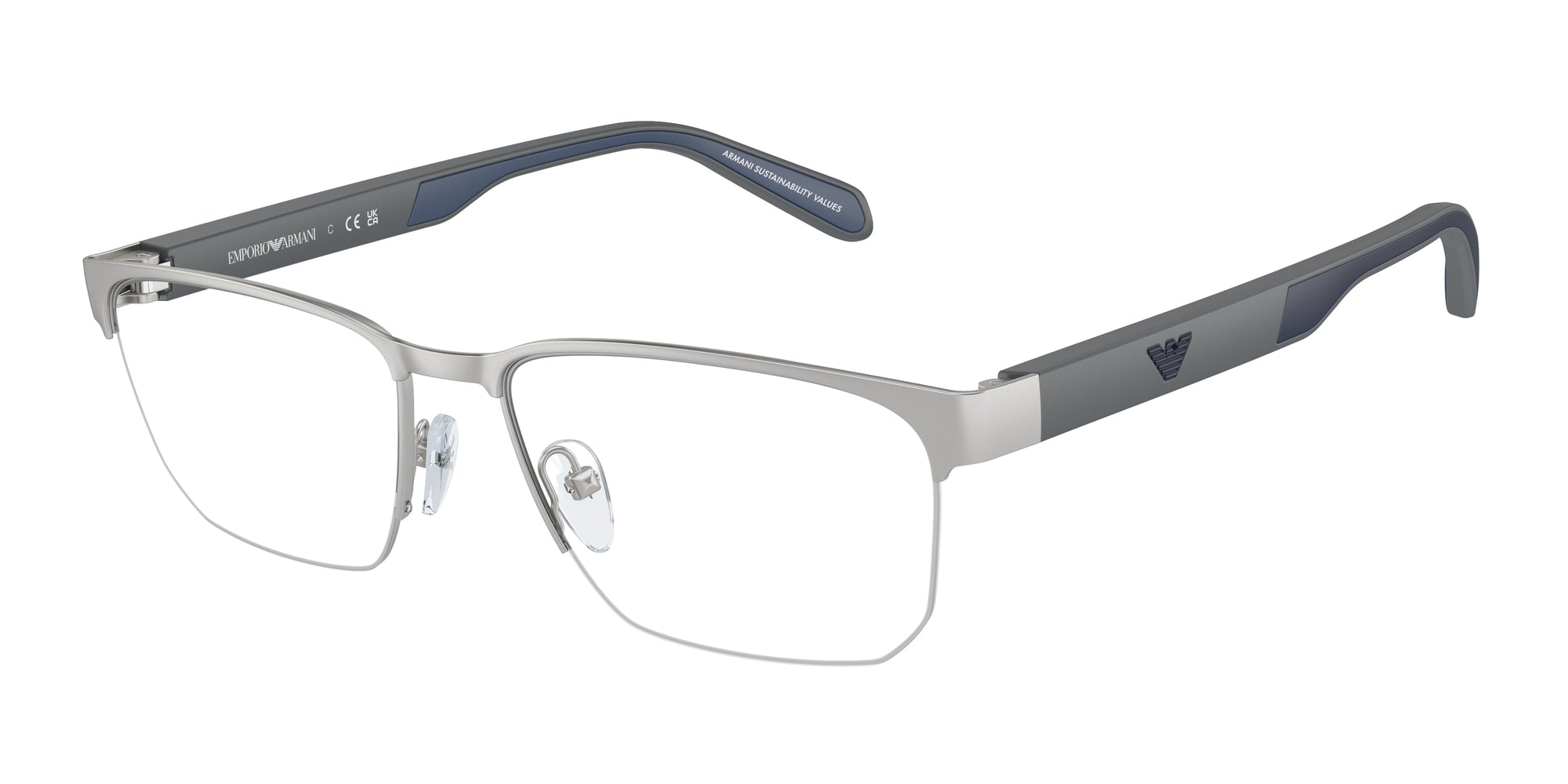 Emporio Armani Uomo Emporio Armani EA1162 3045 Montature da vista Metallo Argento Trasparente Geometrica Normale Emporio Armani Uomo Emporio Armani EA1162 3045 Montature da vista Metallo Argento Trasparente Geometrica Normale
