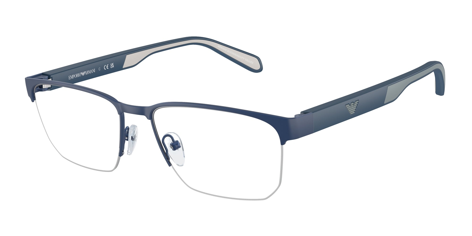 Emporio Armani Uomo Emporio Armani EA1162 3050 Montature da vista Metallo Blu Geometrica Normale