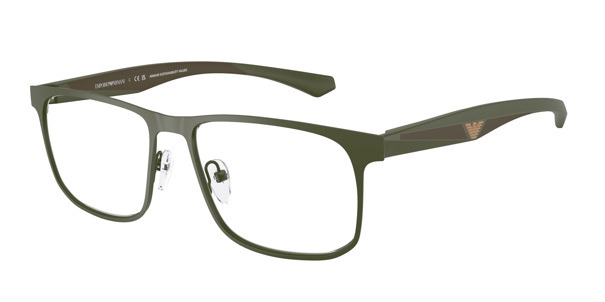 Emporio Armani Uomo Emporio Armani EA1163 3388 Montature da vista Metallo Verde Squadrata Normale