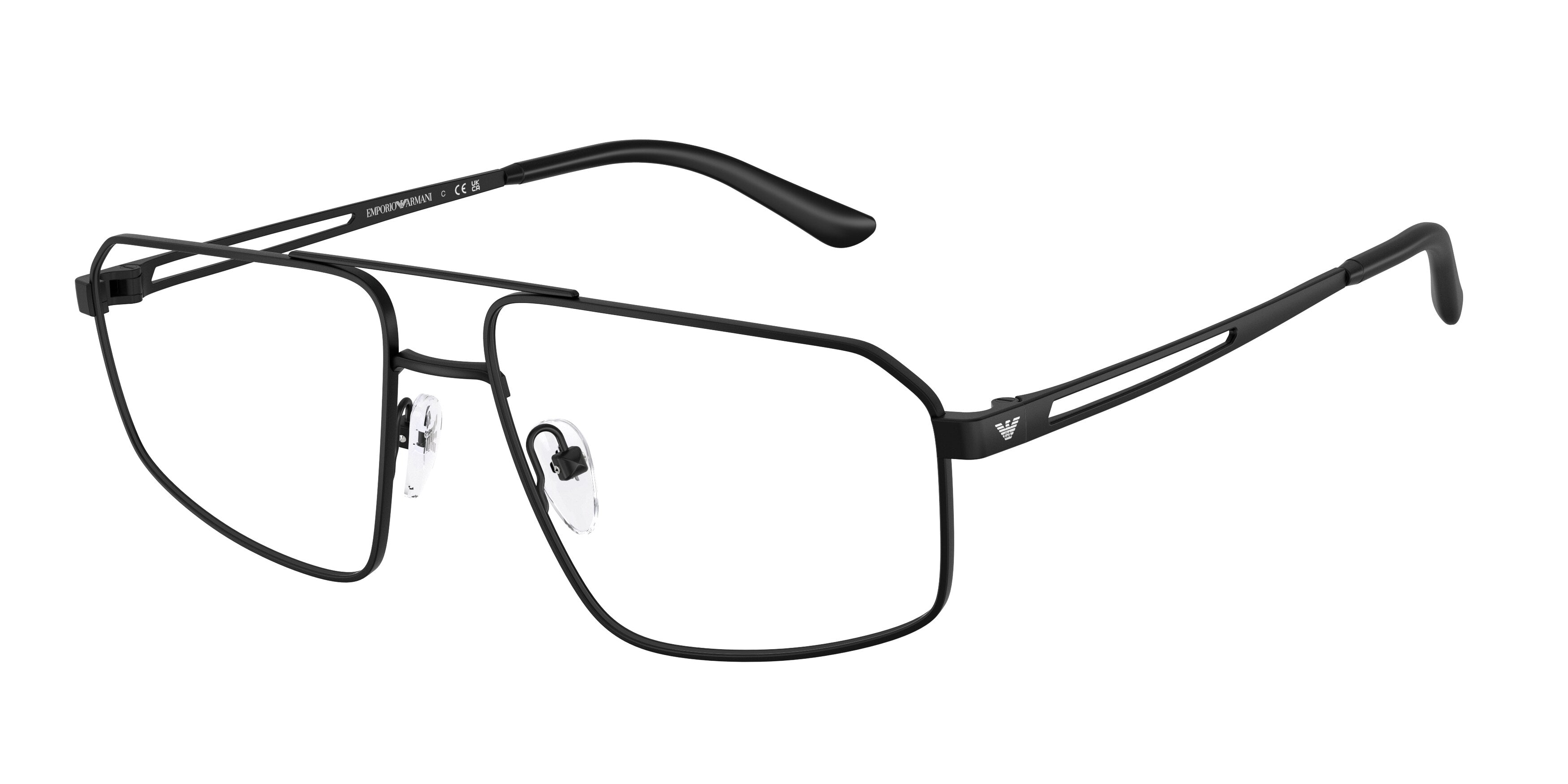 Emporio Armani Uomo Emporio Armani EA1184 3001 Montature da vista Metallo Nero Trasparente Pilot Normale