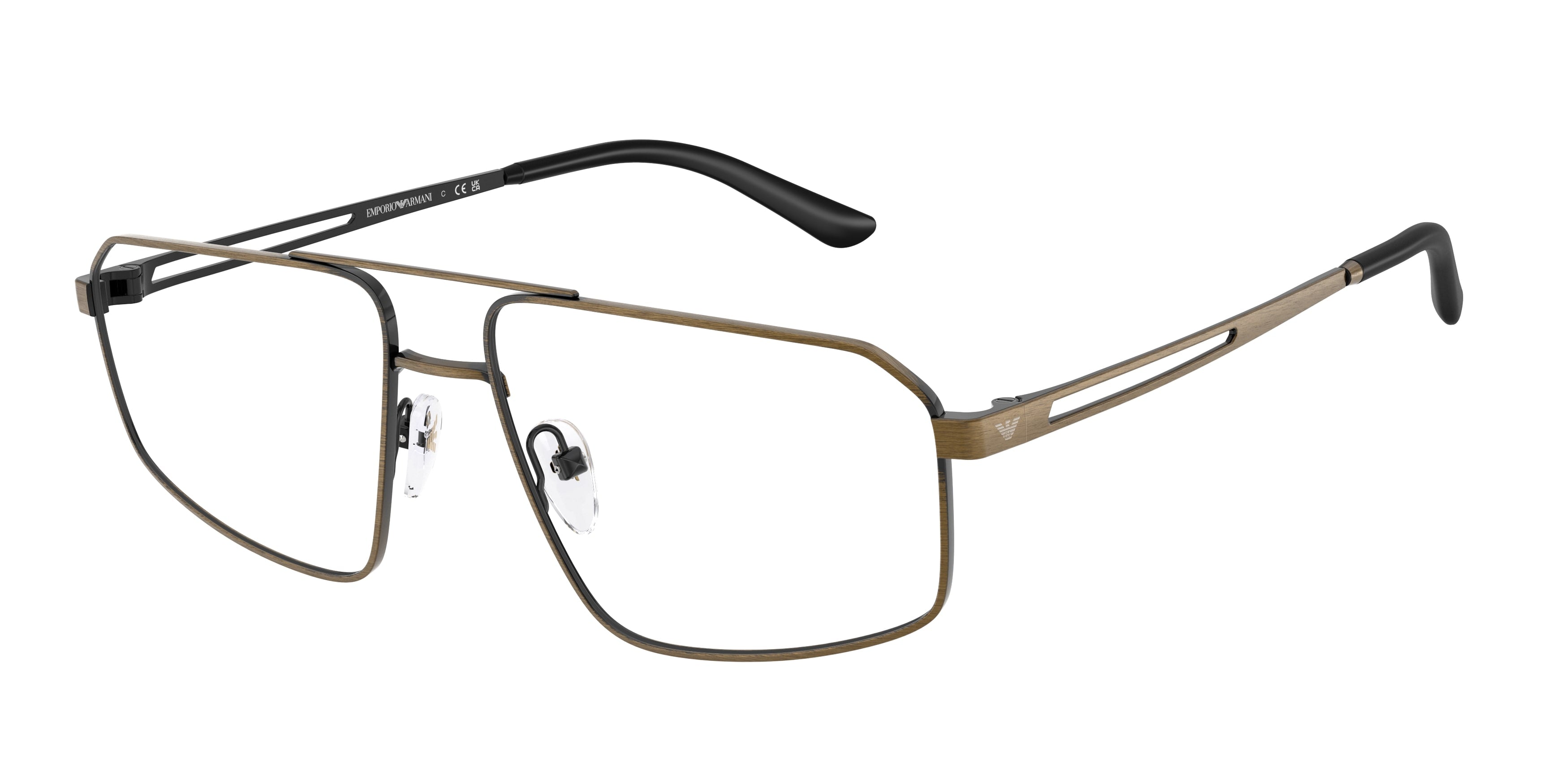 Emporio Armani Uomo Emporio Armani EA1184 3270 Montature da vista Metallo Oro Trasparente Pilot Normale Emporio Armani Uomo Emporio Armani EA1184 3270 Montature da vista Metallo Oro Trasparente Pilot Normale