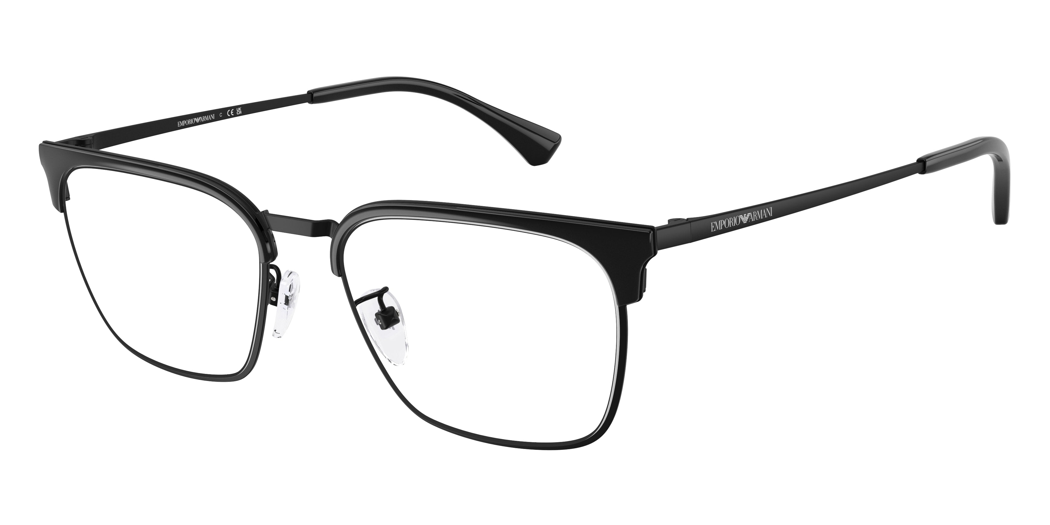 Emporio Armani Uomo Emporio Armani EA1186D 3001 Montature da vista Metallo Nero Trasparente Squadrata Normale