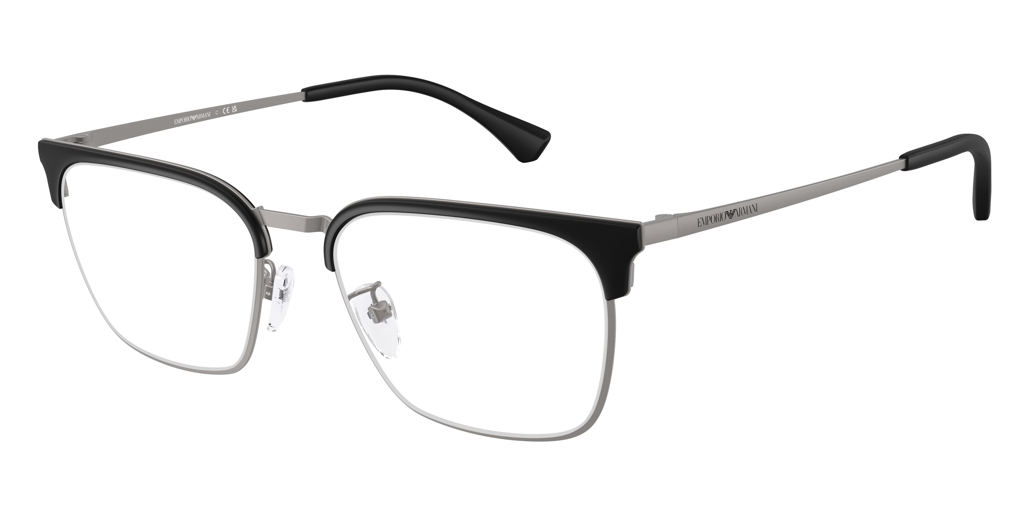 Emporio Armani Uomo Emporio Armani EA1186D 3003 Montature da vista Metallo Grigio Trasparente Squadrata Normale