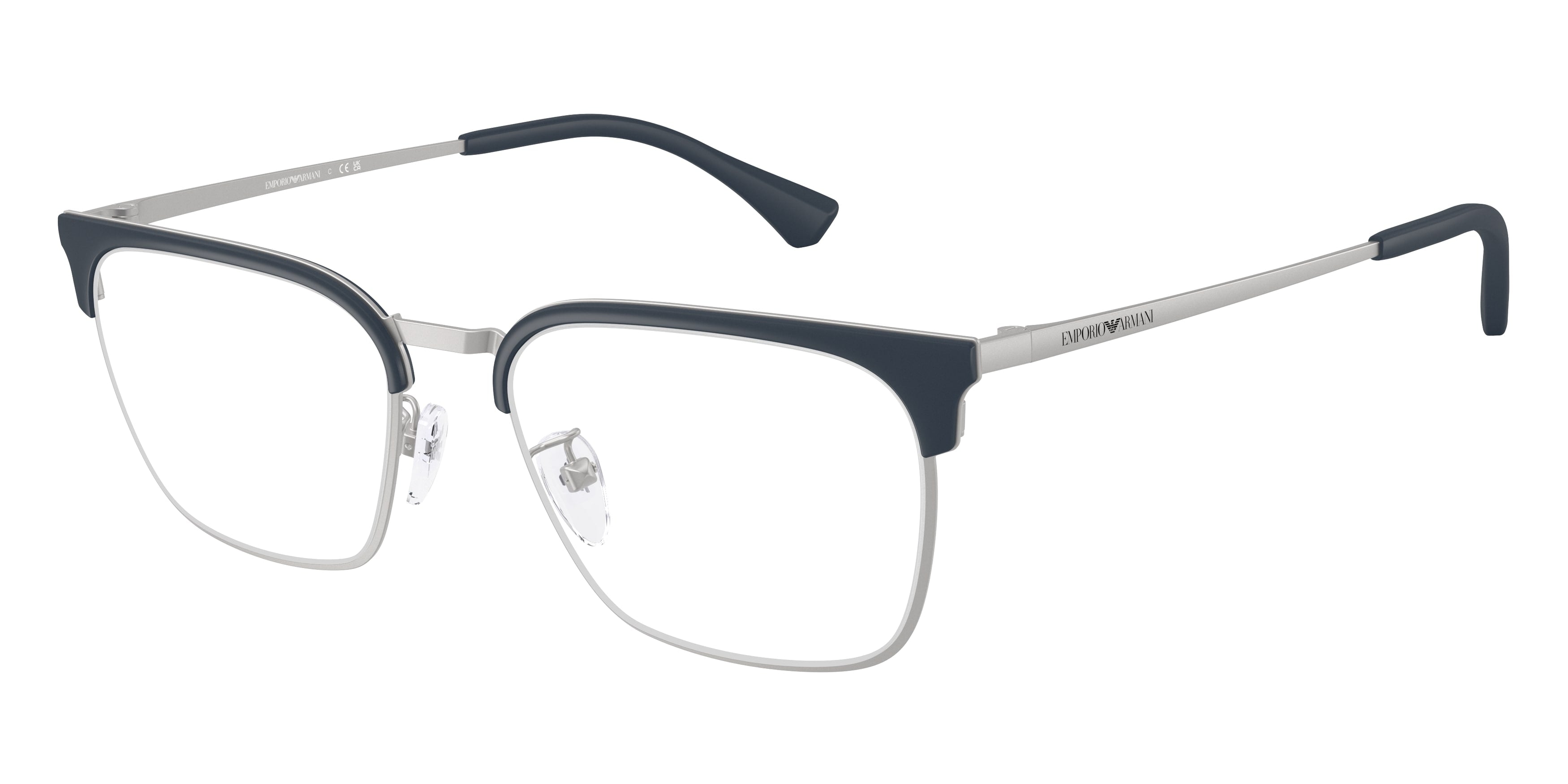 Emporio Armani Uomo Emporio Armani EA1186D 3015 Montature da vista Metallo Argento Trasparente Squadrata Normale
