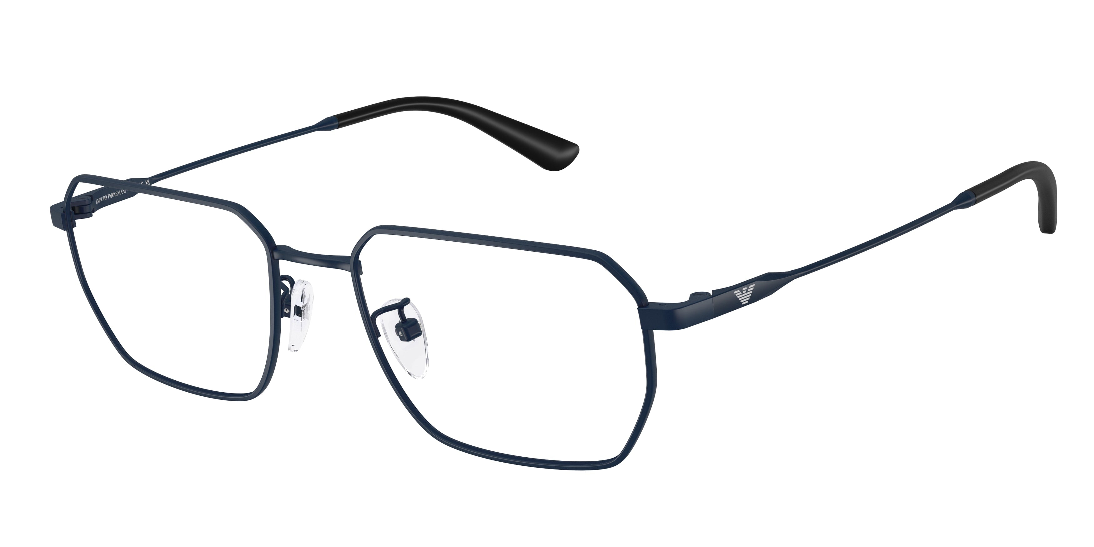 Emporio Armani Uomo Emporio Armani EA1187TD 3018 Montature da vista Titanio Blu Trasparente Rotonda Normale