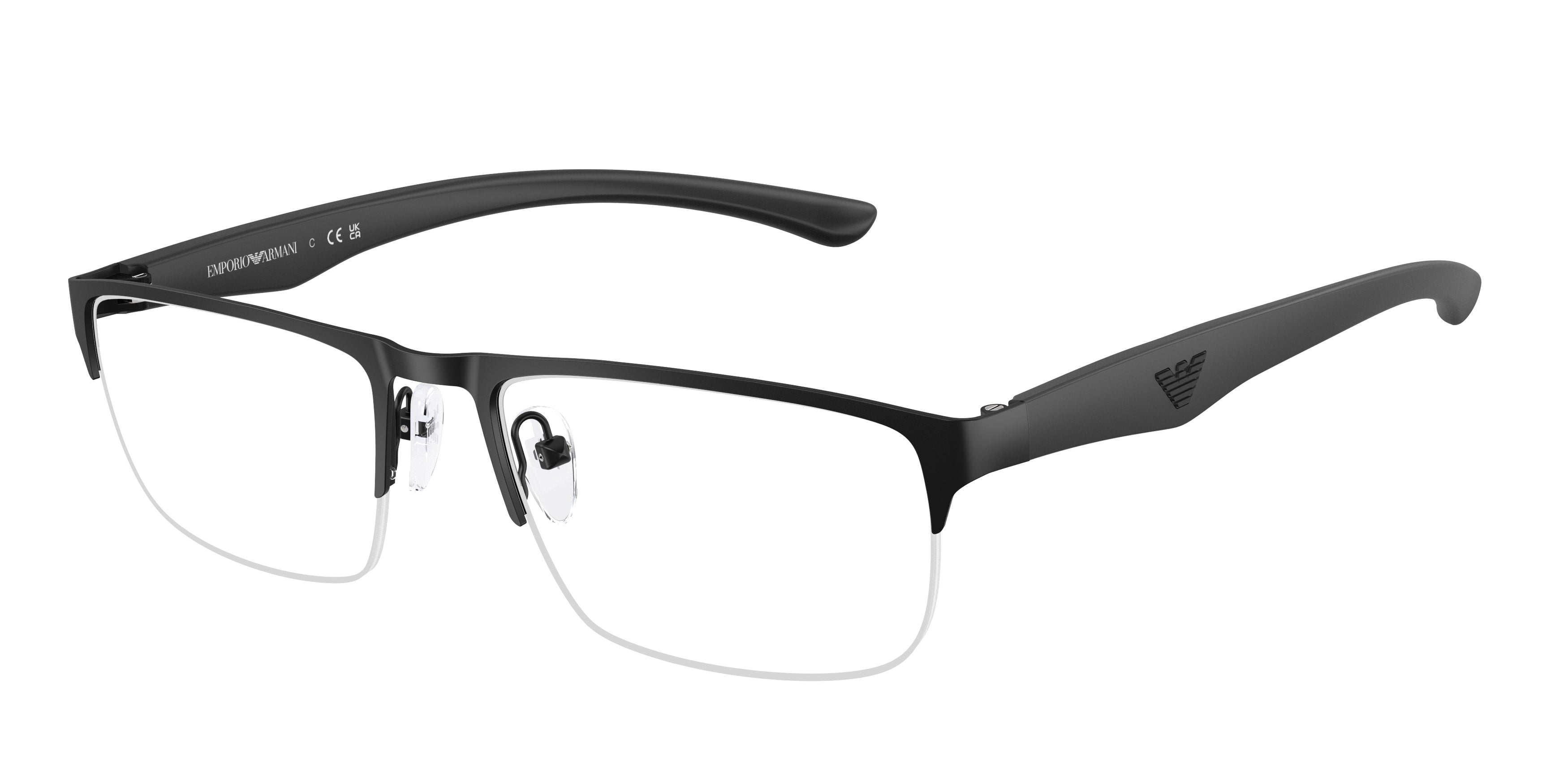 Emporio Armani Uomo Emporio Armani EA1189 3001 Montature da vista Metallo Nero Trasparente Squadrata Normale