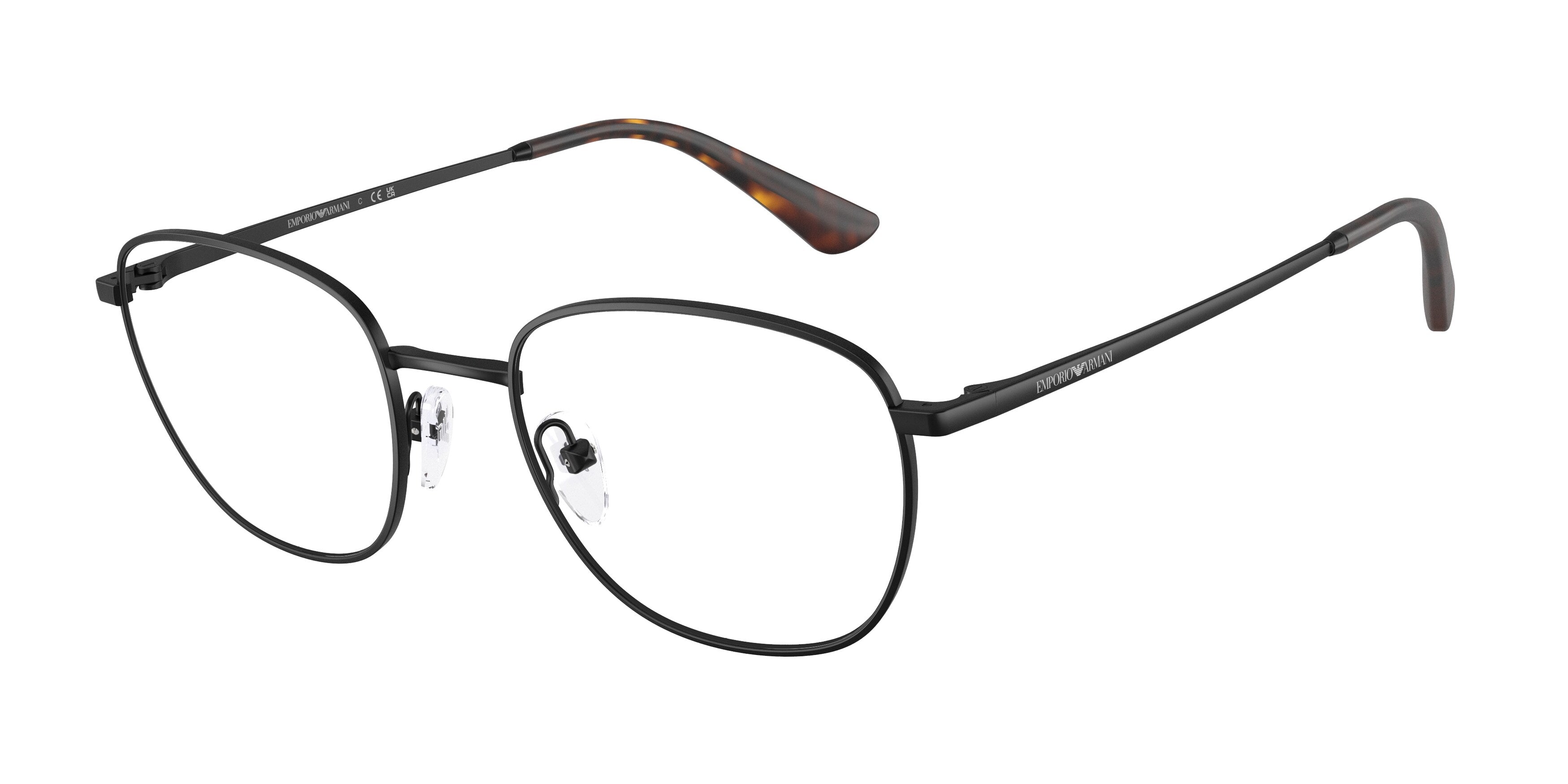 Emporio Armani Uomo Emporio Armani EA1191 3001 Montature da vista Metallo Nero Trasparente Rotonda Normale