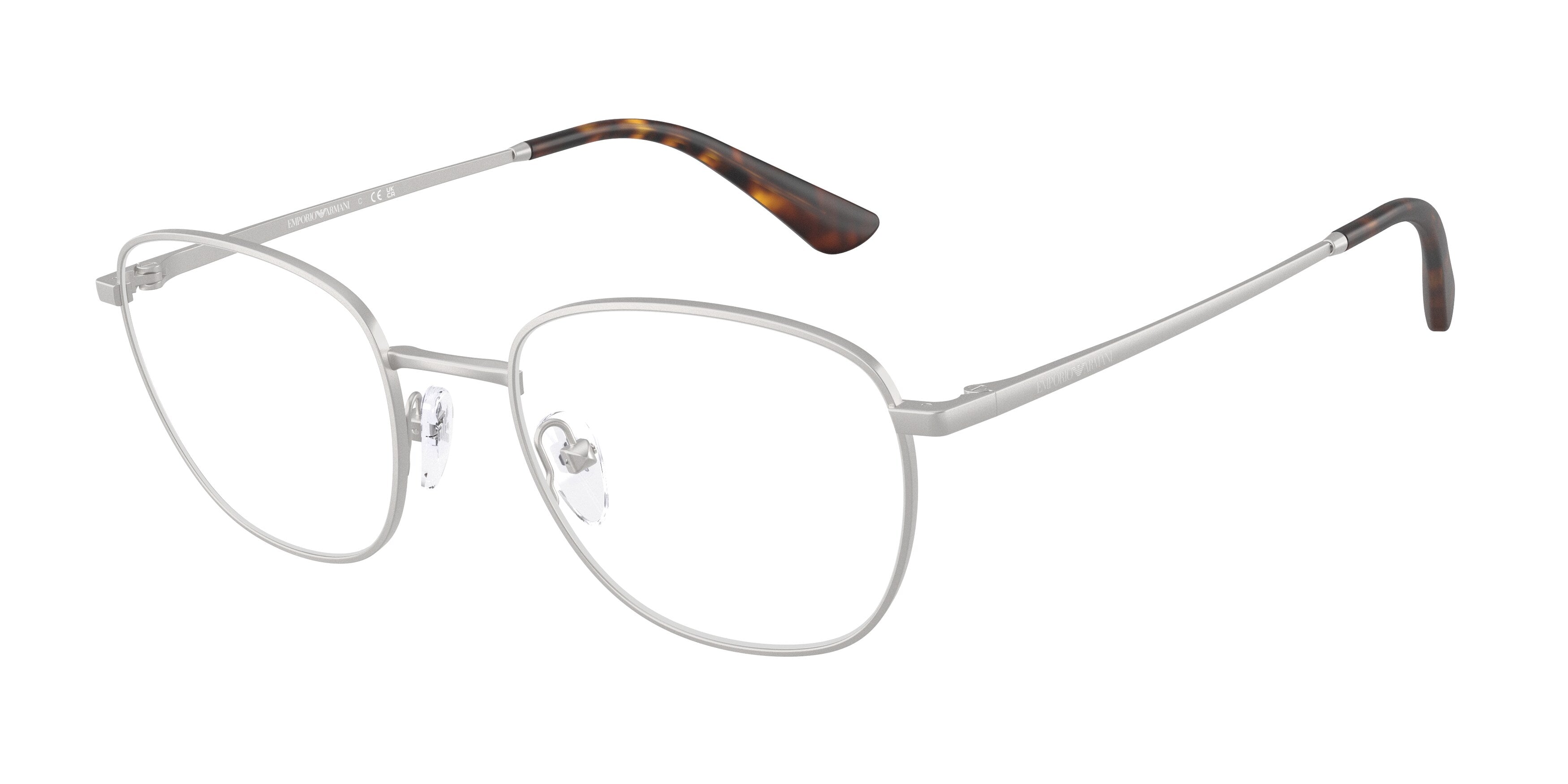 Emporio Armani Uomo Emporio Armani EA1191 3045 Montature da vista Metallo Argento Trasparente Rotonda Normale