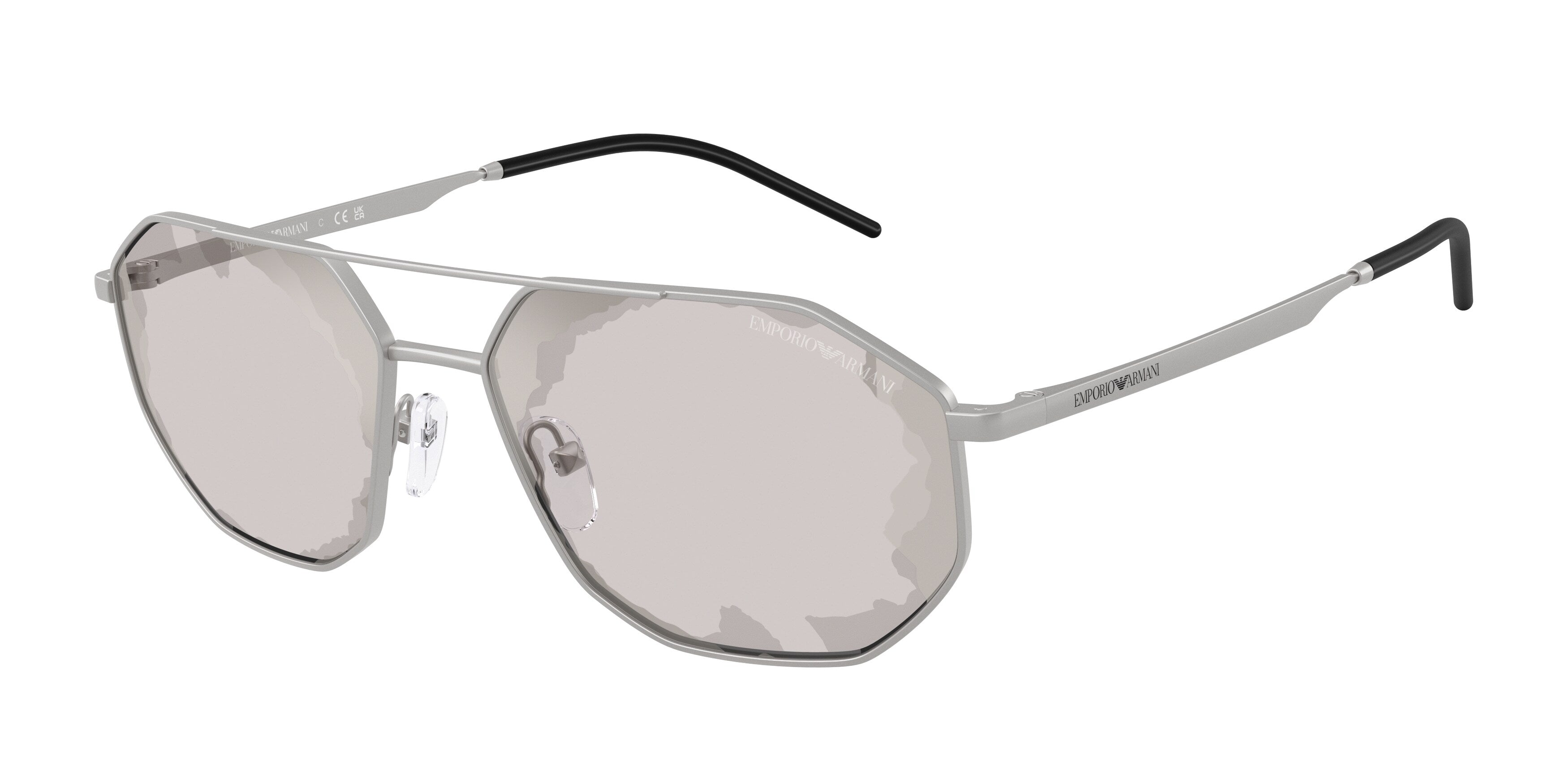 Emporio Armani Uomo Emporio Armani EA2147 30157F Occhiali da sole Metallo Argento Nero Geometrica Normale Specchiato Emporio Armani Uomo Emporio Armani EA2147 30157F Occhiali da sole Metallo Argento Nero Geometrica Normale Specchiato