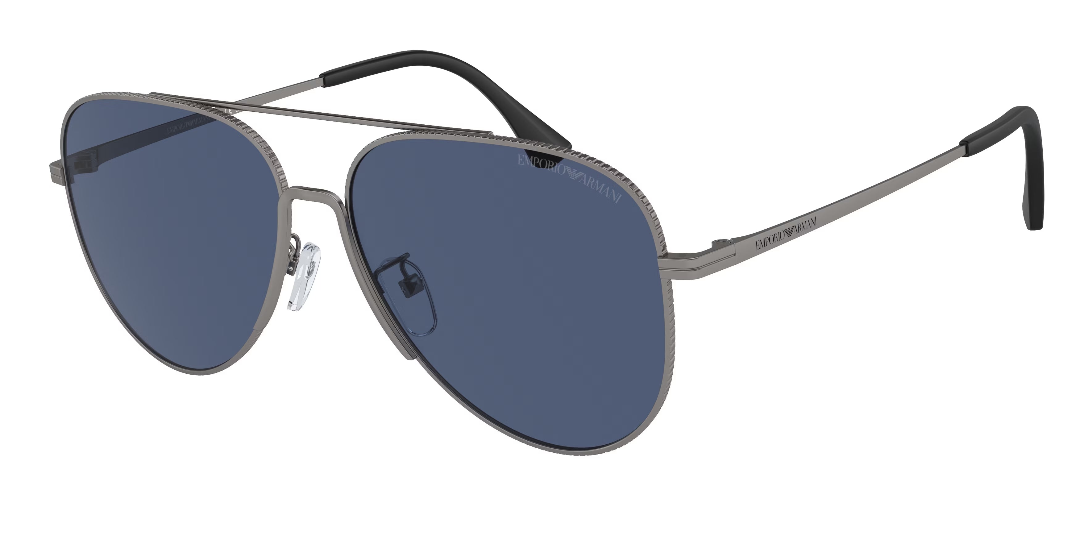 Emporio Armani Uomo Emporio Armani EA2149D 300380 Occhiali da sole Metallo Grigio Blu Pilot Normale