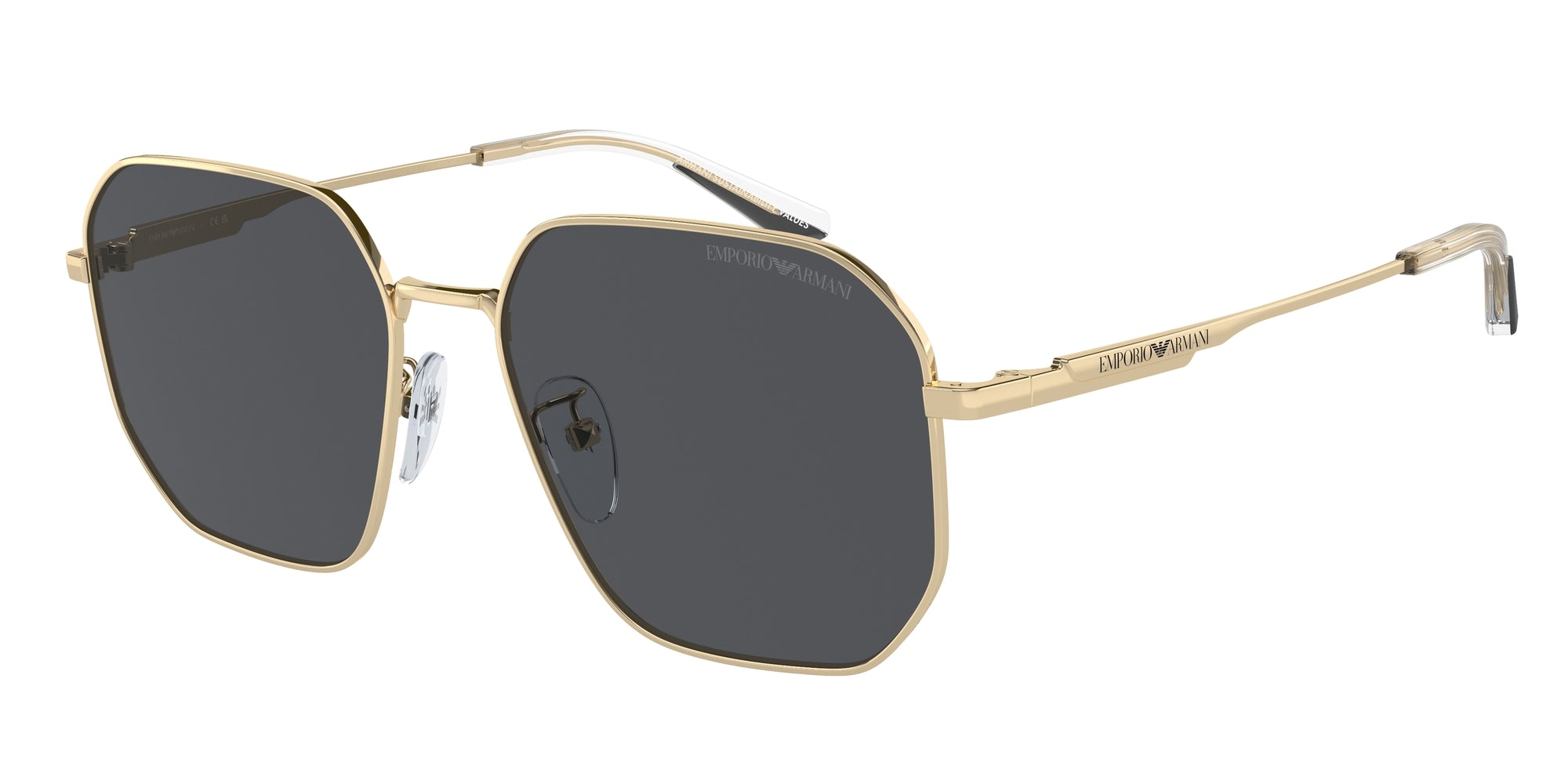Emporio Armani Uomo Emporio Armani EA2154D 301387 Occhiali da sole Metallo Oro Grigio Pilot Normale