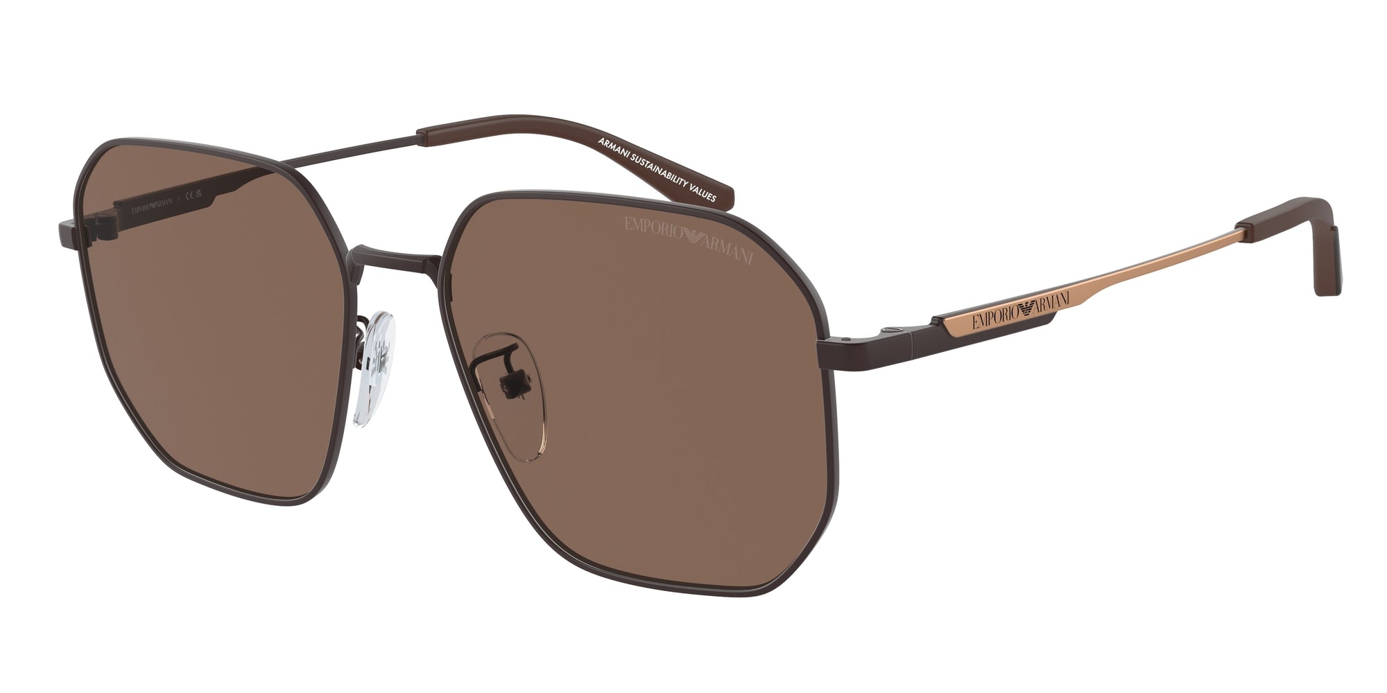 Emporio Armani Uomo Emporio Armani EA2154D 320173 Occhiali da sole Metallo Marrone Marrone Pilot Normale Emporio Armani Uomo Emporio Armani EA2154D 320173 Occhiali da sole Metallo Marrone Marrone Pilot Normale