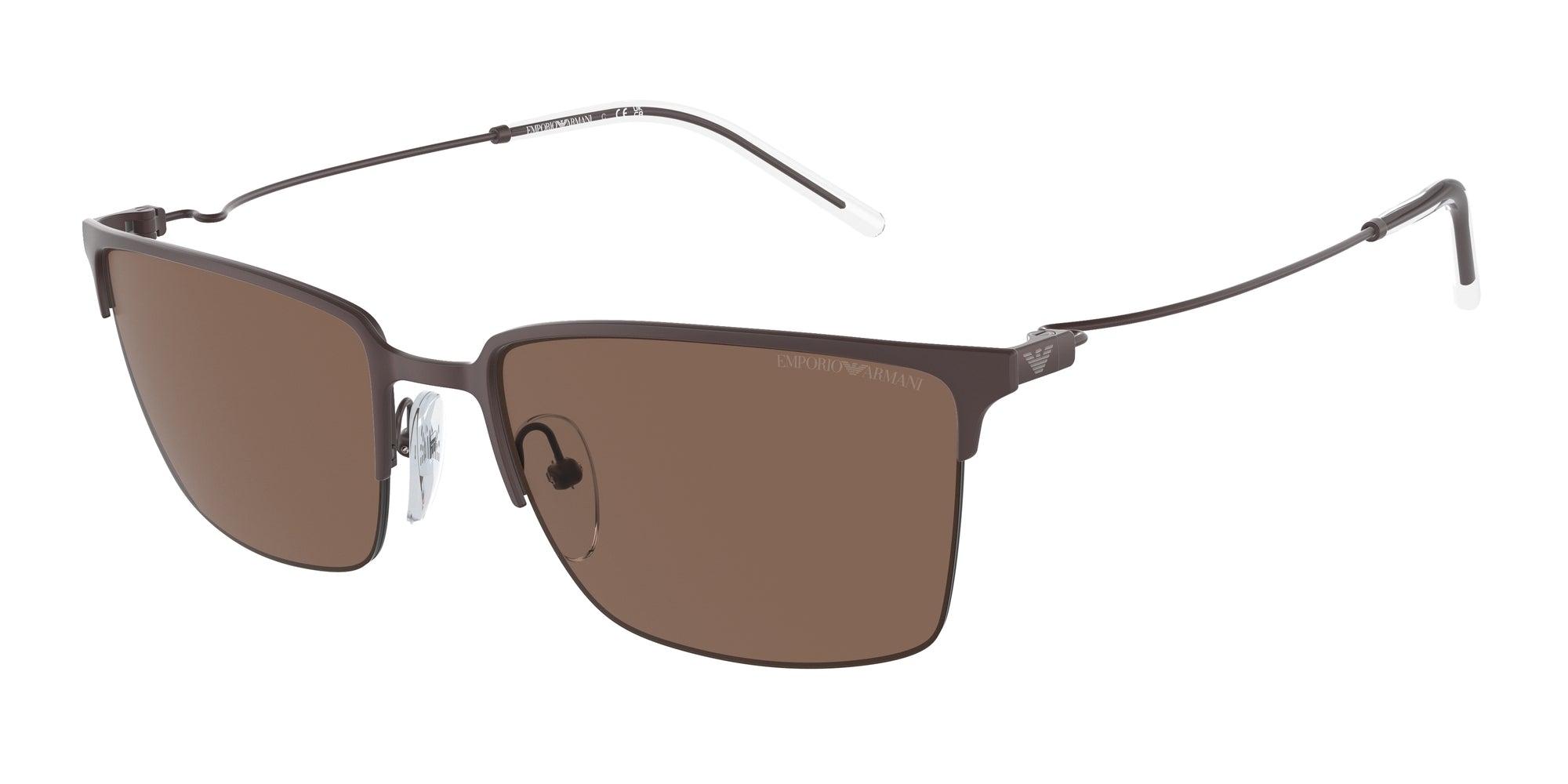Emporio Armani Uomo Emporio Armani EA2155 338073 Occhiali da sole Metallo Marrone Marrone Squadrata Normale
