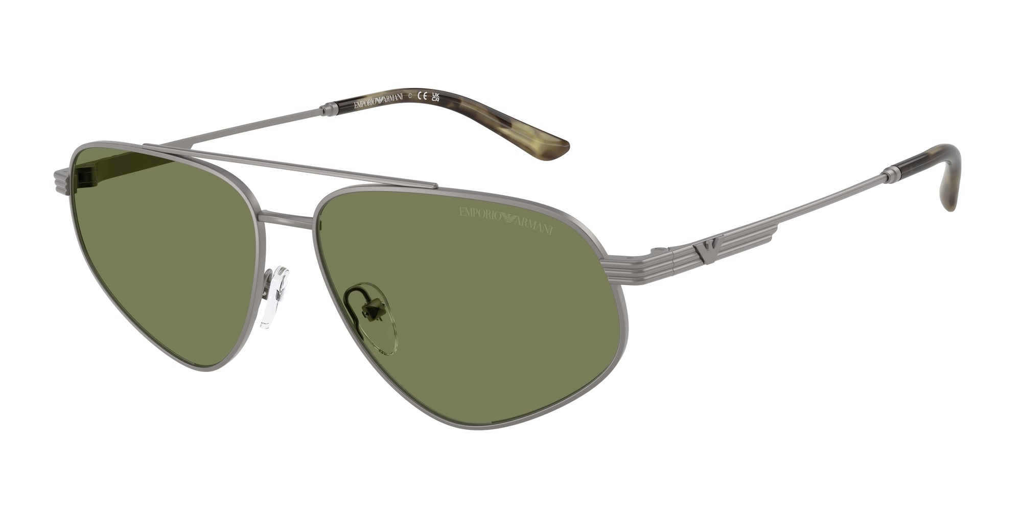 Emporio Armani Uomo Emporio Armani EA2156 30032A Occhiali da sole Metallo Grigio Verde Pilot Normale Emporio Armani Uomo Emporio Armani EA2156 30032A Occhiali da sole Metallo Grigio Verde Pilot Normale