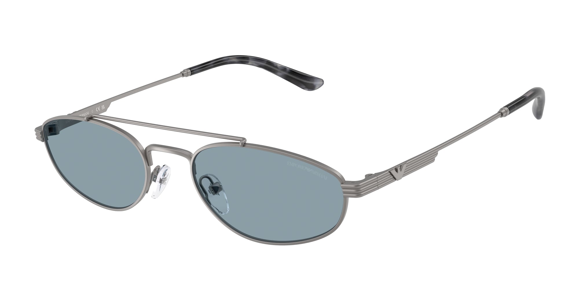 Emporio Armani Uomo Emporio Armani EA2157 300372 Occhiali da sole Metallo Grigio Blu Pilot Normale