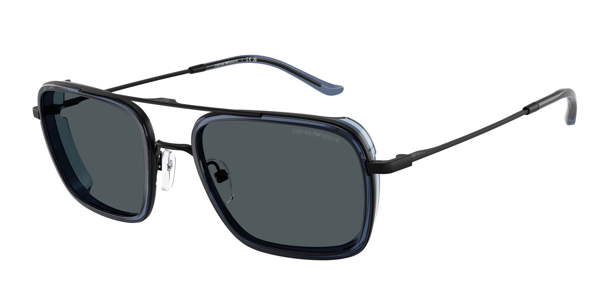 Emporio Armani Uomo Emporio Armani EA2162 300180 Occhiali da sole Metallo Nero Blu Squadrata Normale Emporio Armani Uomo Emporio Armani EA2162 300180 Occhiali da sole Metallo Nero Blu Squadrata Normale