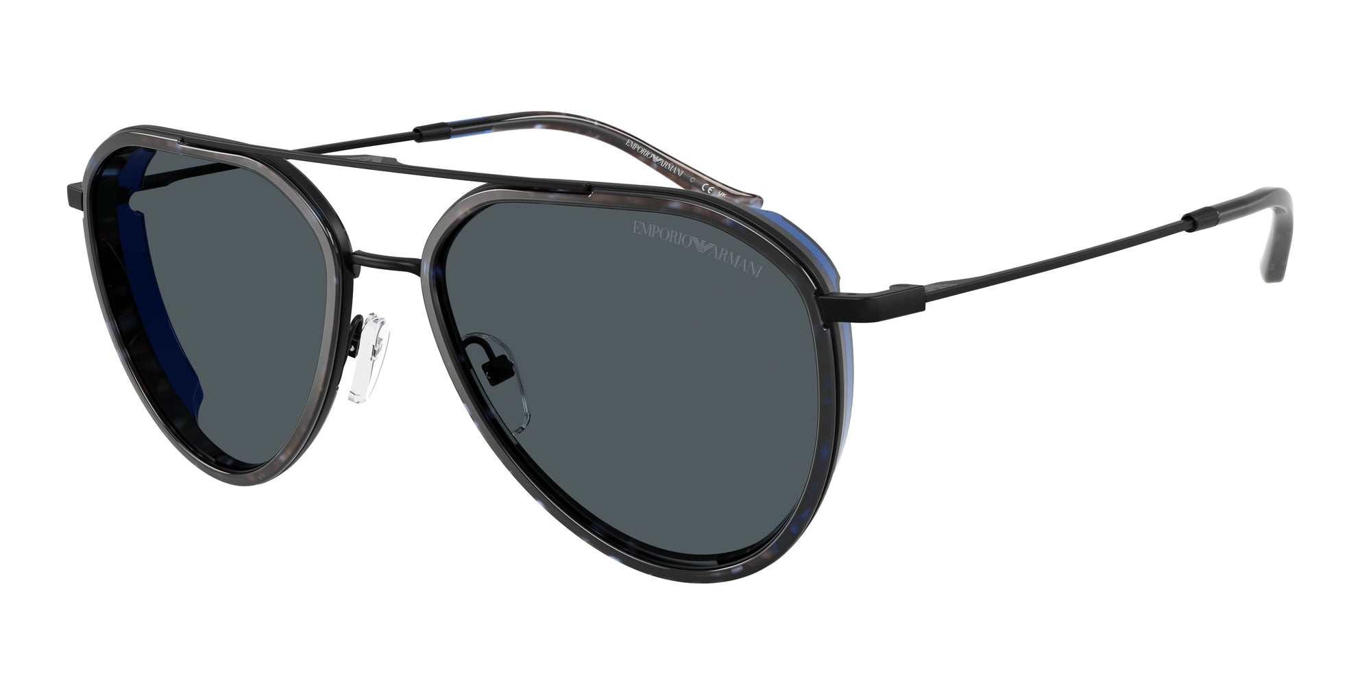 Emporio Armani Uomo Emporio Armani EA2163 300180 Occhiali da sole Metallo Nero Grigio Pilot Normale