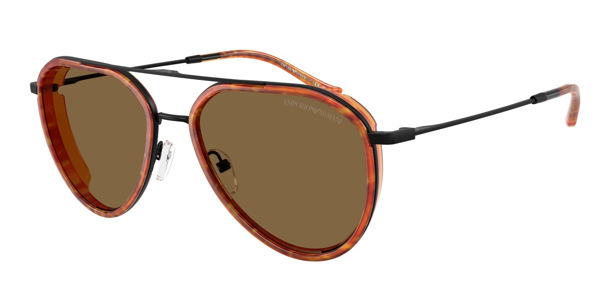Emporio Armani Uomo Emporio Armani EA2163 3001OR Occhiali da sole Metallo Nero Marrone Pilot Normale Emporio Armani Uomo Emporio Armani EA2163 3001OR Occhiali da sole Metallo Nero Marrone Pilot Normale