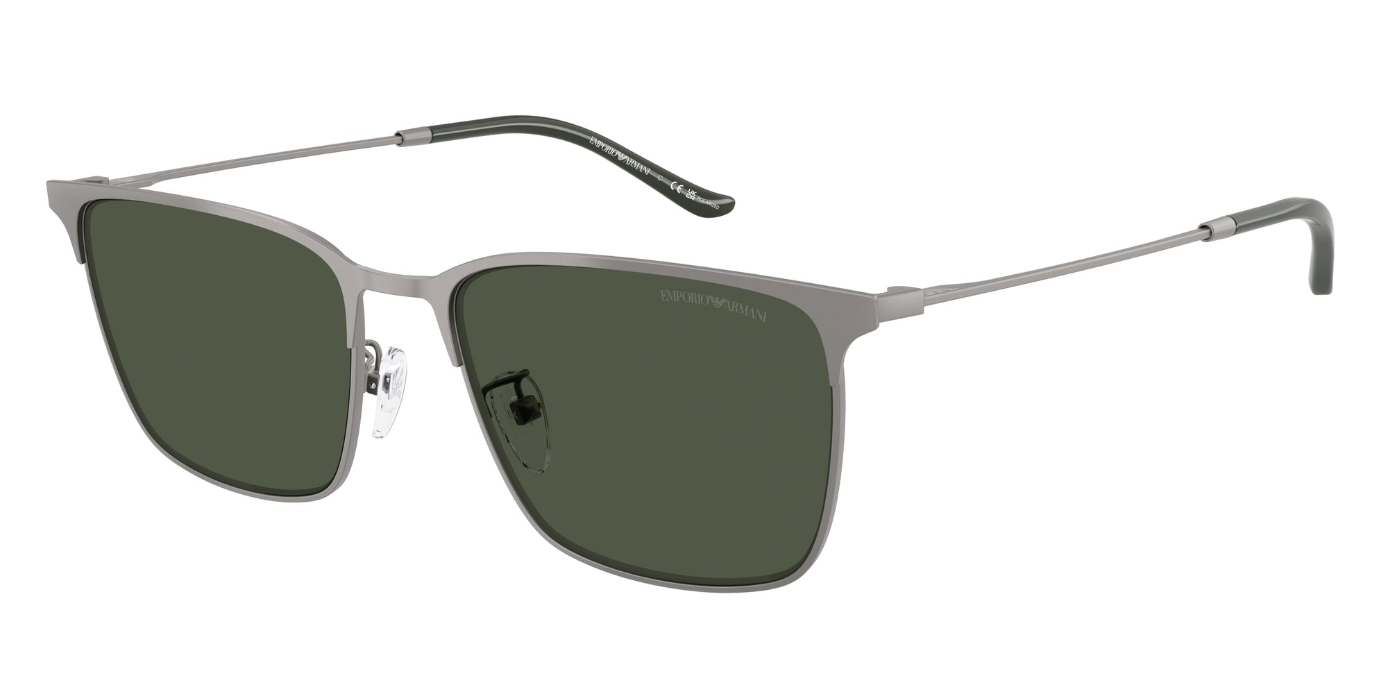 Emporio Armani Uomo Emporio Armani EA2164D 30039A Occhiali da sole Metallo Grigio Verde Squadrata Polarizzata