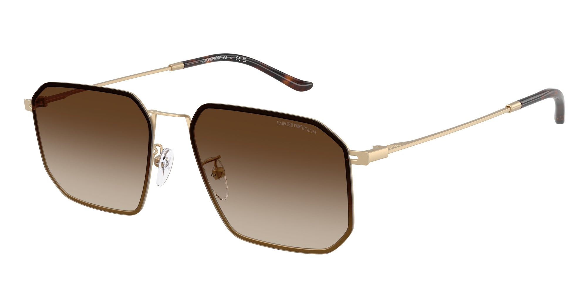 Emporio Armani Uomo Emporio Armani EA2165D 300213 Occhiali da sole Metallo Oro Marrone Geometrica Normale Sfumato Emporio Armani Uomo Emporio Armani EA2165D 300213 Occhiali da sole Metallo Oro Marrone Geometrica Normale Sfumato