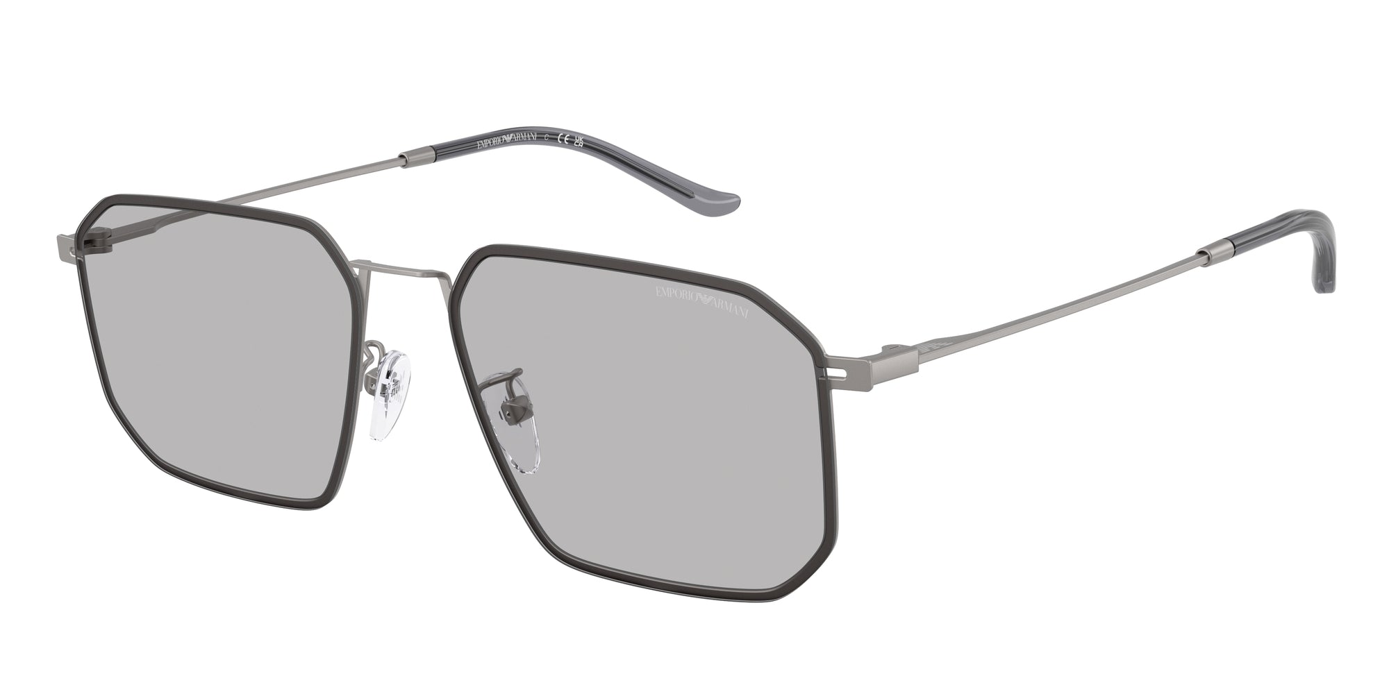Emporio Armani Uomo Emporio Armani EA2165D 300387 Occhiali da sole Metallo Grigio Grigio Geometrica Normale