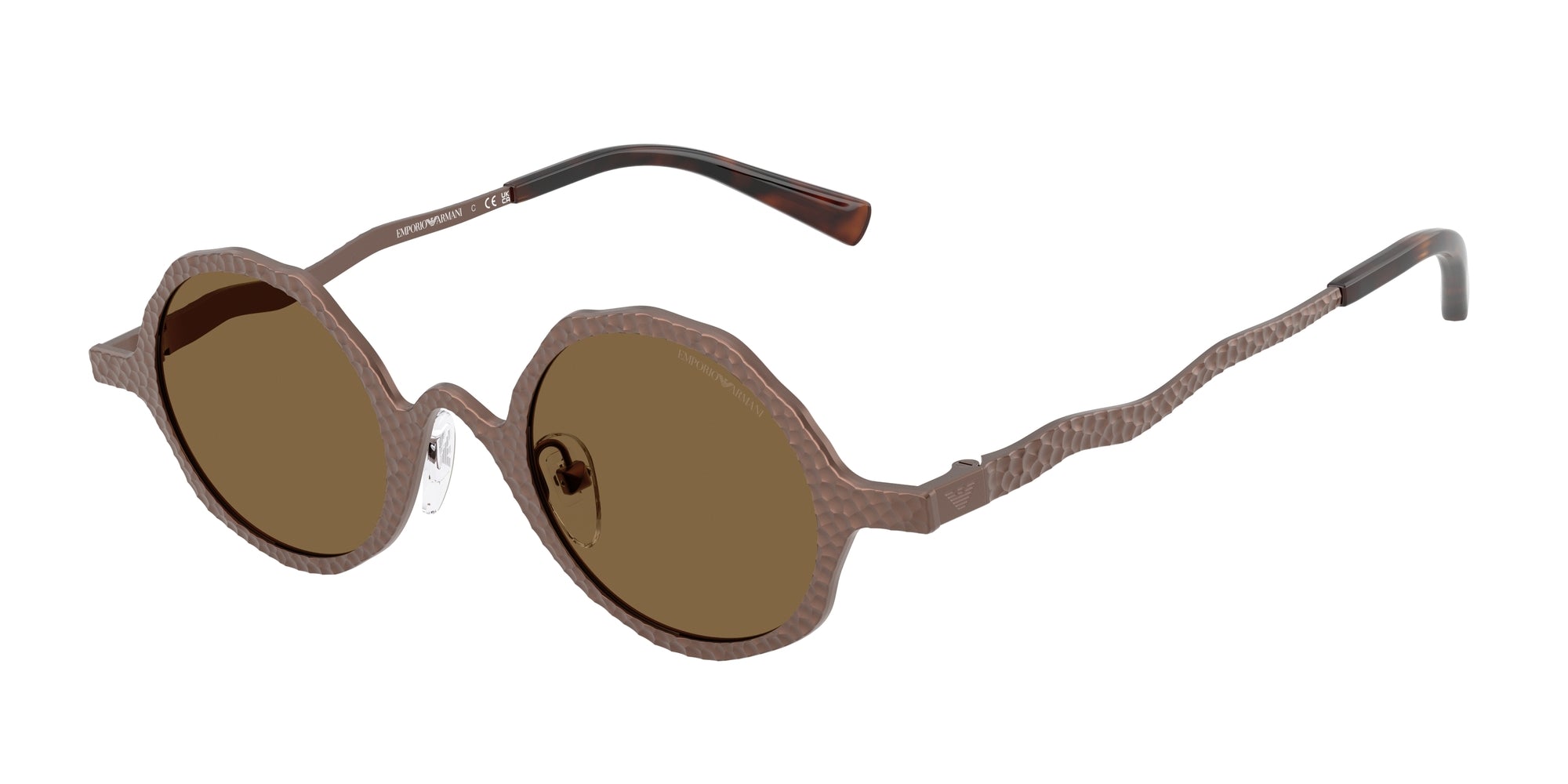 Emporio Armani Uomo Emporio Armani EA2166 300473 Occhiali da sole Metallo Bronzo Marrone Rotonda Normale