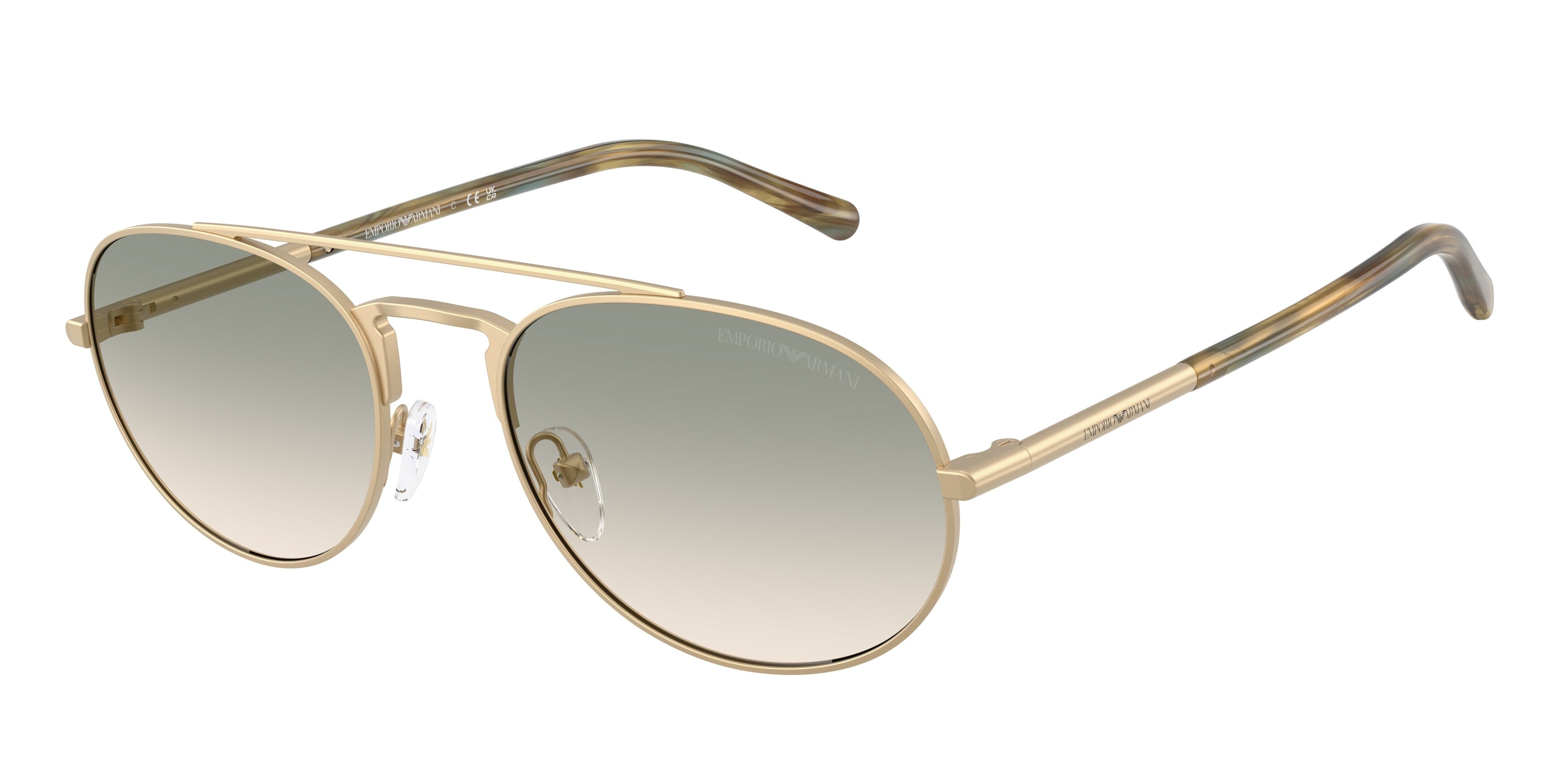 Emporio Armani Uomo Emporio Armani EA2171 30022C Occhiali da sole Metallo Oro Marrone Pilot Normale