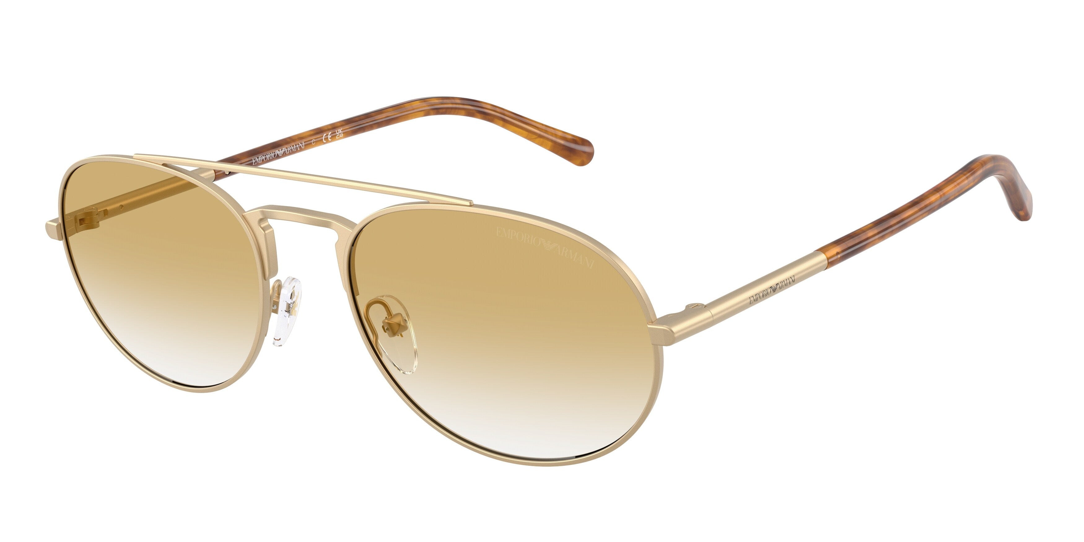 Emporio Armani Uomo Emporio Armani EA2171 30022Q Occhiali da sole Metallo Oro Giallo Pilot Normale Sfumato Emporio Armani Uomo Emporio Armani EA2171 30022Q Occhiali da sole Metallo Oro Giallo Pilot Normale Sfumato