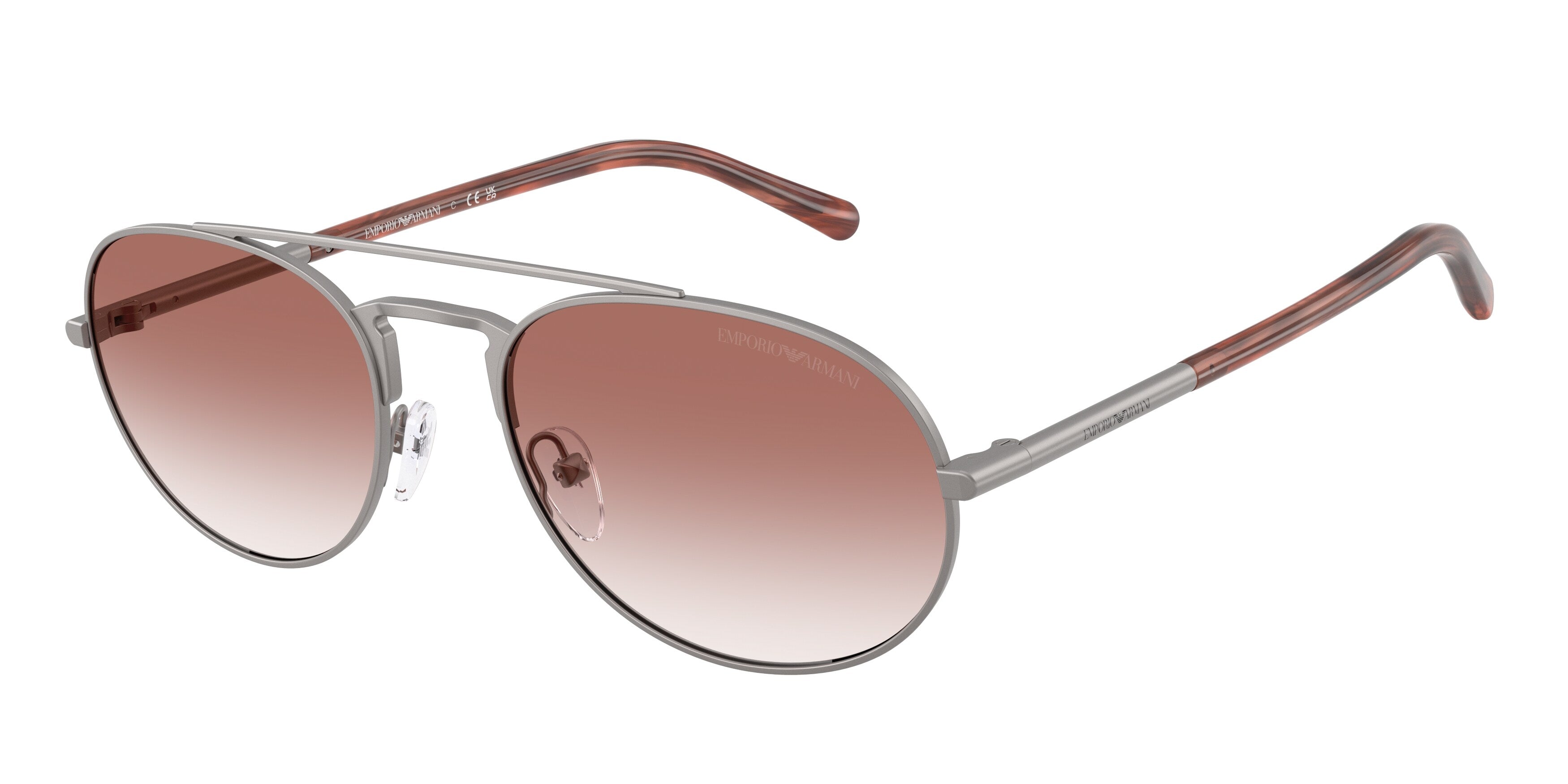 Emporio Armani Uomo Emporio Armani EA2171 30038D Occhiali da sole Metallo Grigio Rosa Pilot Normale Sfumato Emporio Armani Uomo Emporio Armani EA2171 30038D Occhiali da sole Metallo Grigio Rosa Pilot Normale Sfumato