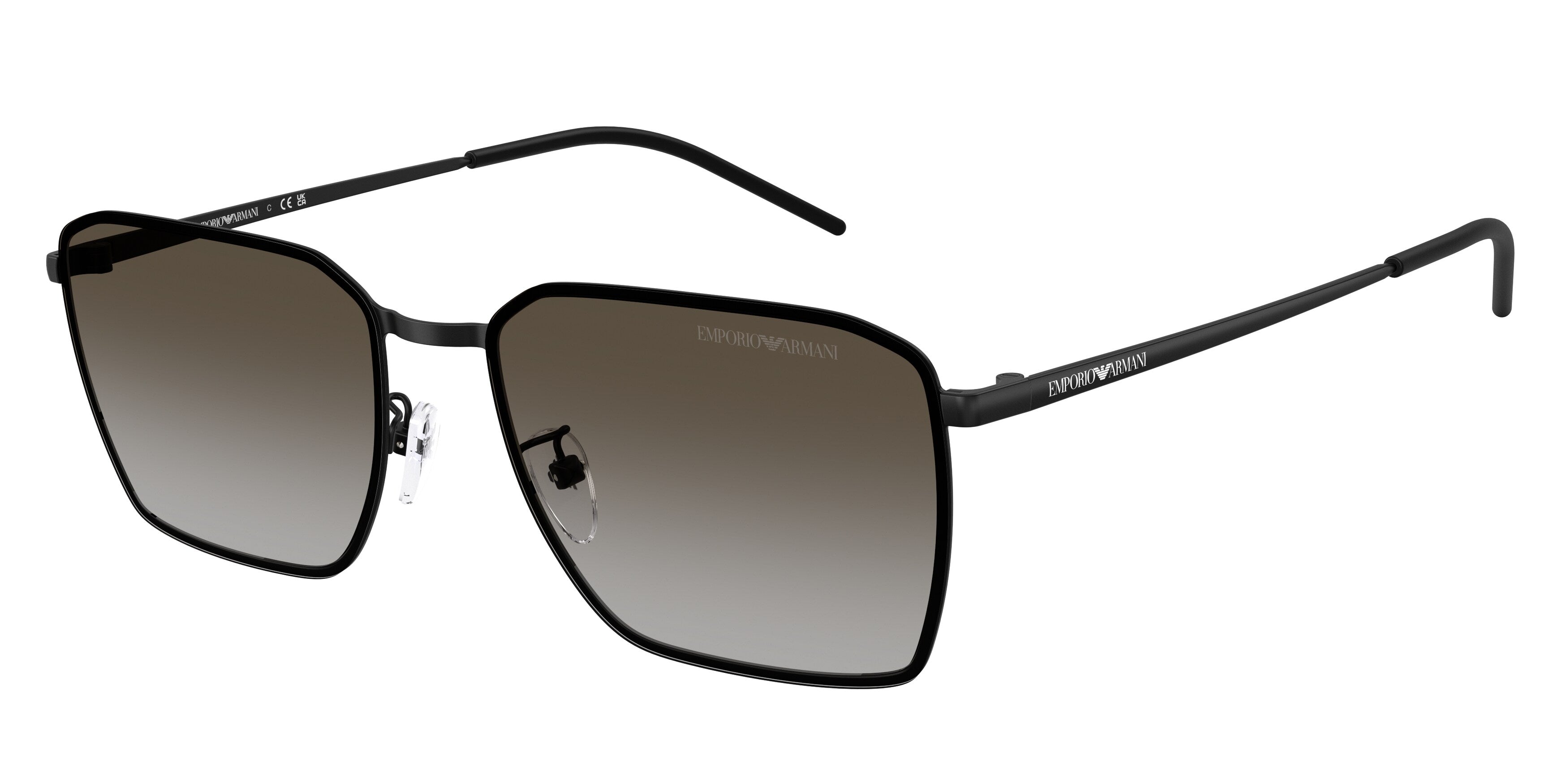 Emporio Armani Uomo Emporio Armani EA2172D 300113 Occhiali da sole Metallo Nero Grigio Squadrata Normale Sfumato