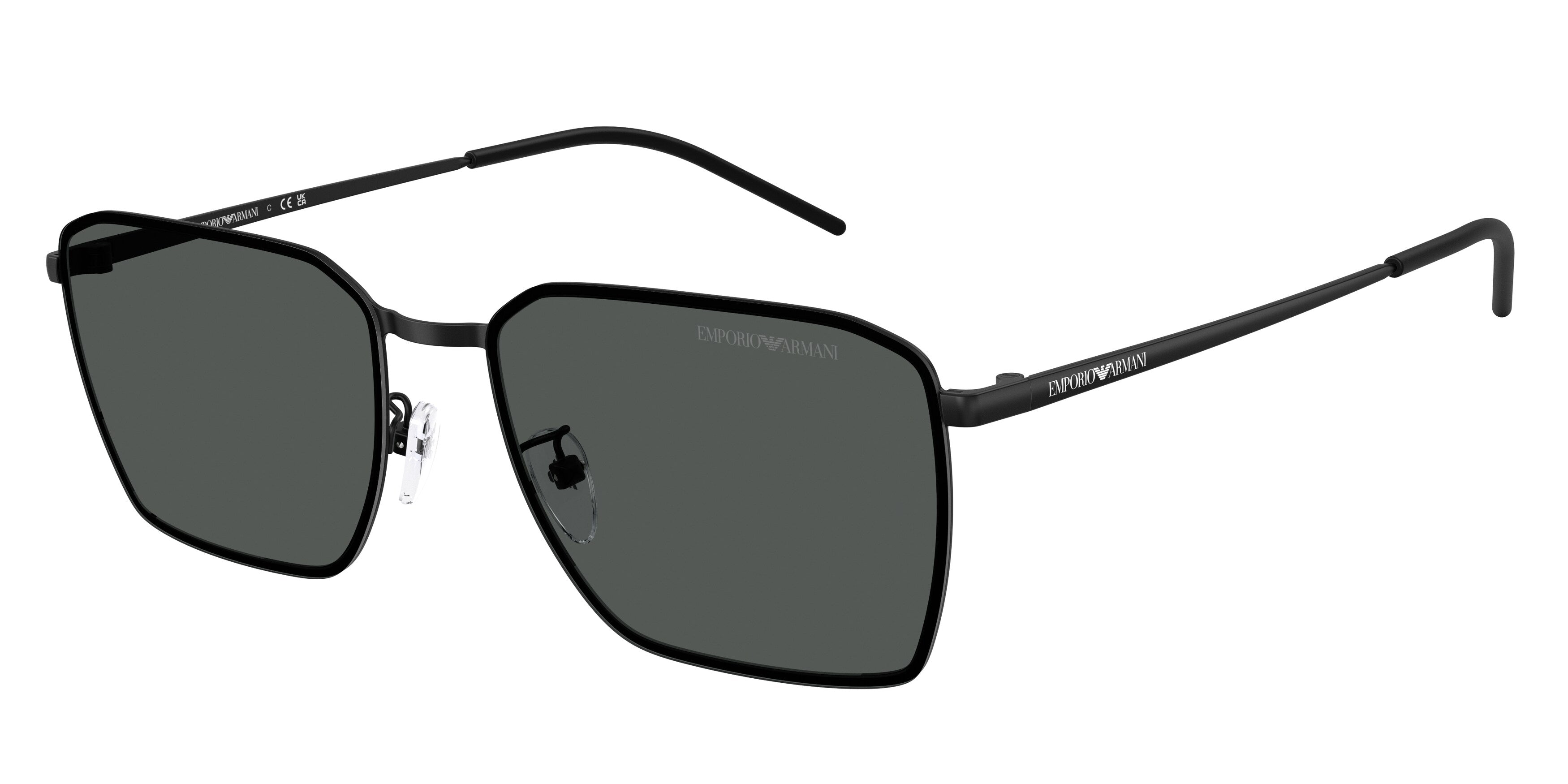 Emporio Armani Uomo Emporio Armani EA2172D 300187 Occhiali da sole Metallo Nero Grigio Squadrata Normale