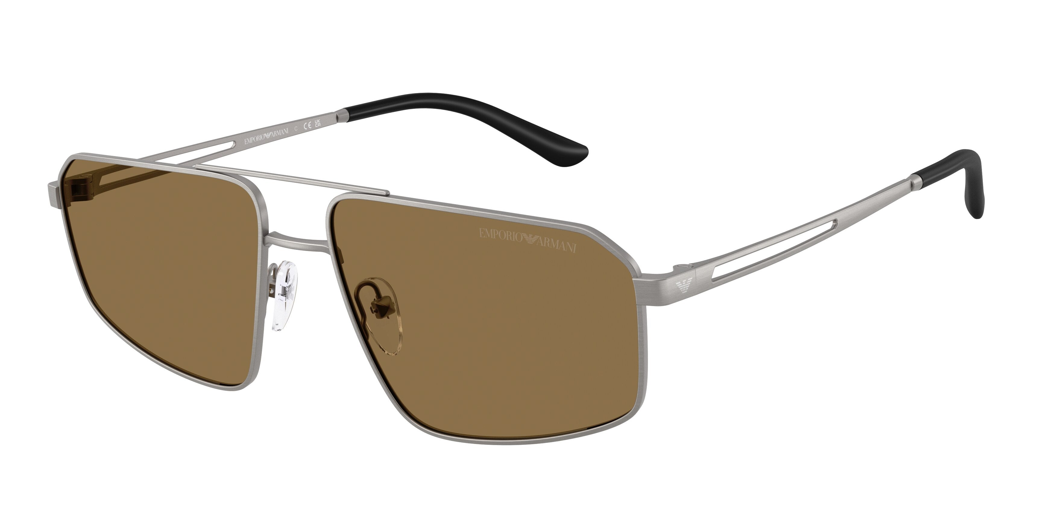 Emporio Armani Uomo Emporio Armani EA2173 303273 Occhiali da sole Metallo Grigio Marrone Pilot Normale Emporio Armani Uomo Emporio Armani EA2173 303273 Occhiali da sole Metallo Grigio Marrone Pilot Normale