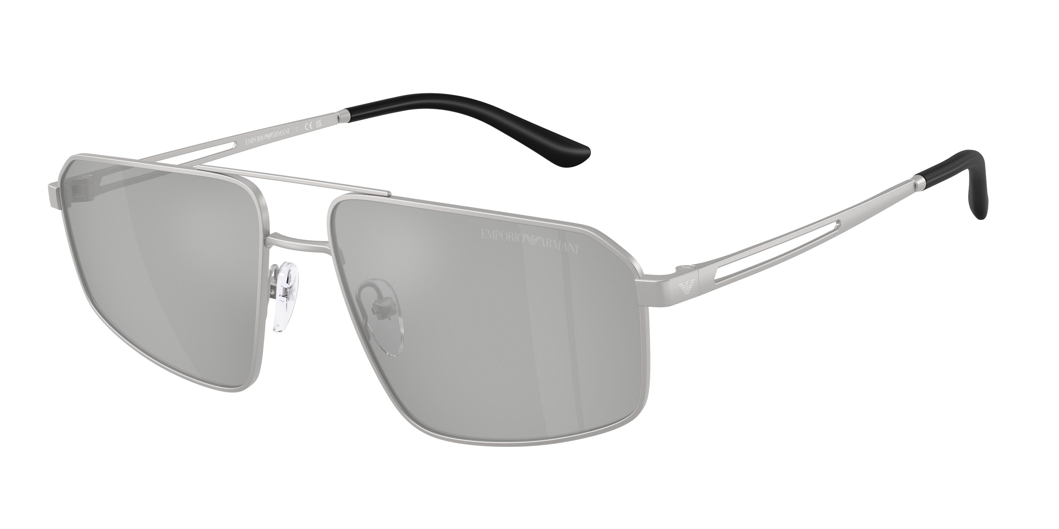 Emporio Armani Uomo Emporio Armani EA2173 30458V Occhiali da sole Metallo Argento Grigio Pilot Specchiate Emporio Armani Uomo Emporio Armani EA2173 30458V Occhiali da sole Metallo Argento Grigio Pilot Specchiate