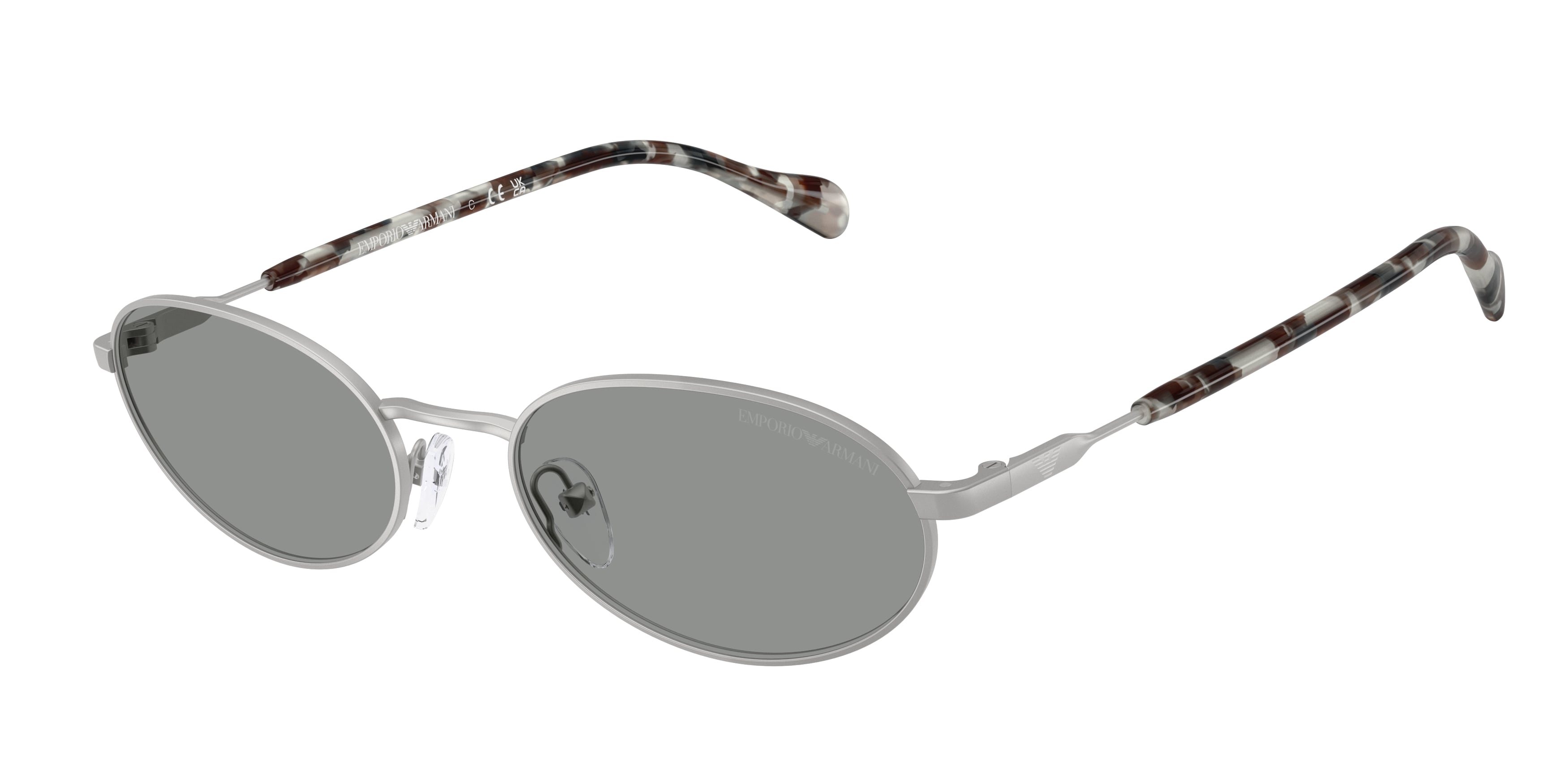 Emporio Armani Uomo Emporio Armani EA2175 3015/1 Occhiali da sole Metallo Argento Grigio Rotonda Normale