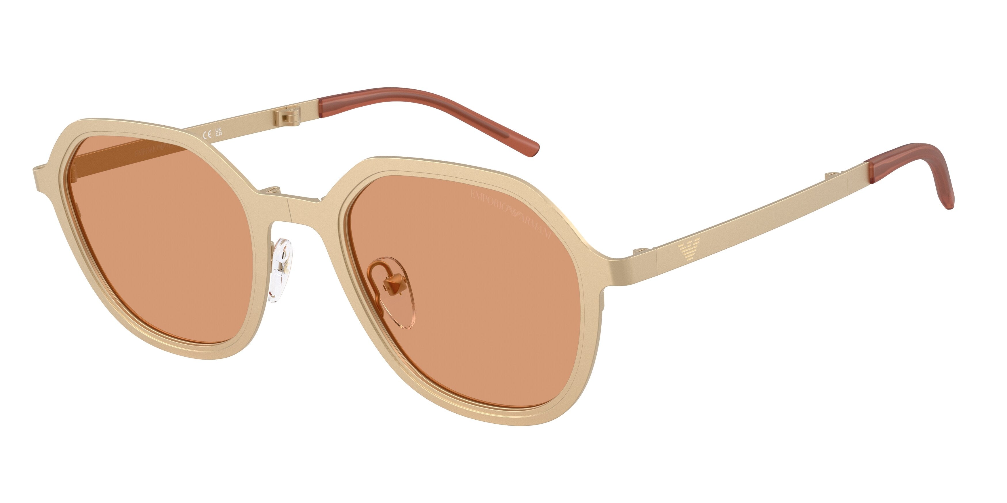 Emporio Armani Uomo Emporio Armani EA2176 3002/7 Occhiali da sole Metallo Oro Arancione Geometrica Normale