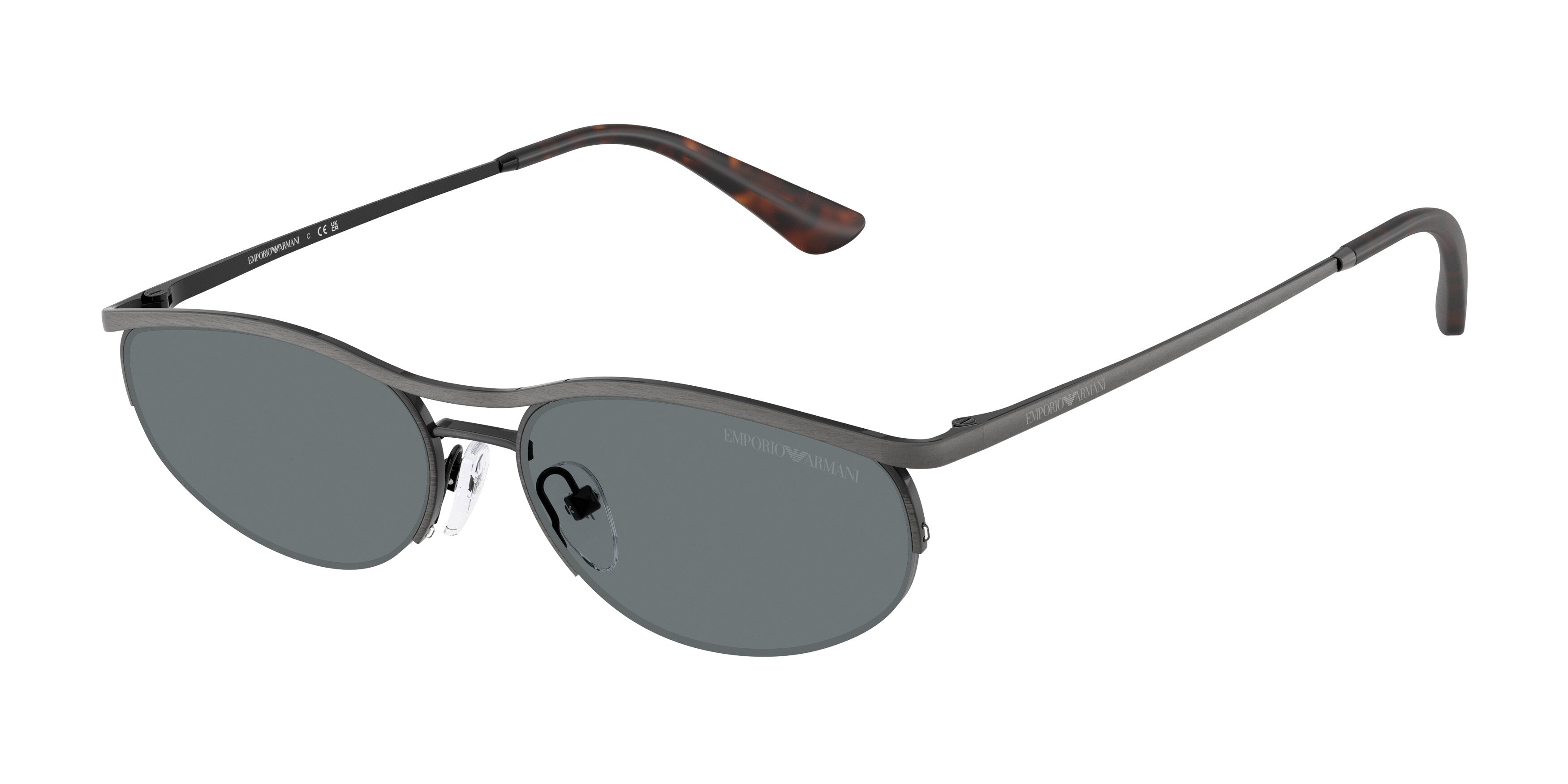 Emporio Armani Uomo Emporio Armani EA2180 344480 Occhiali da sole Metallo Argento Blu Rotonda Normale