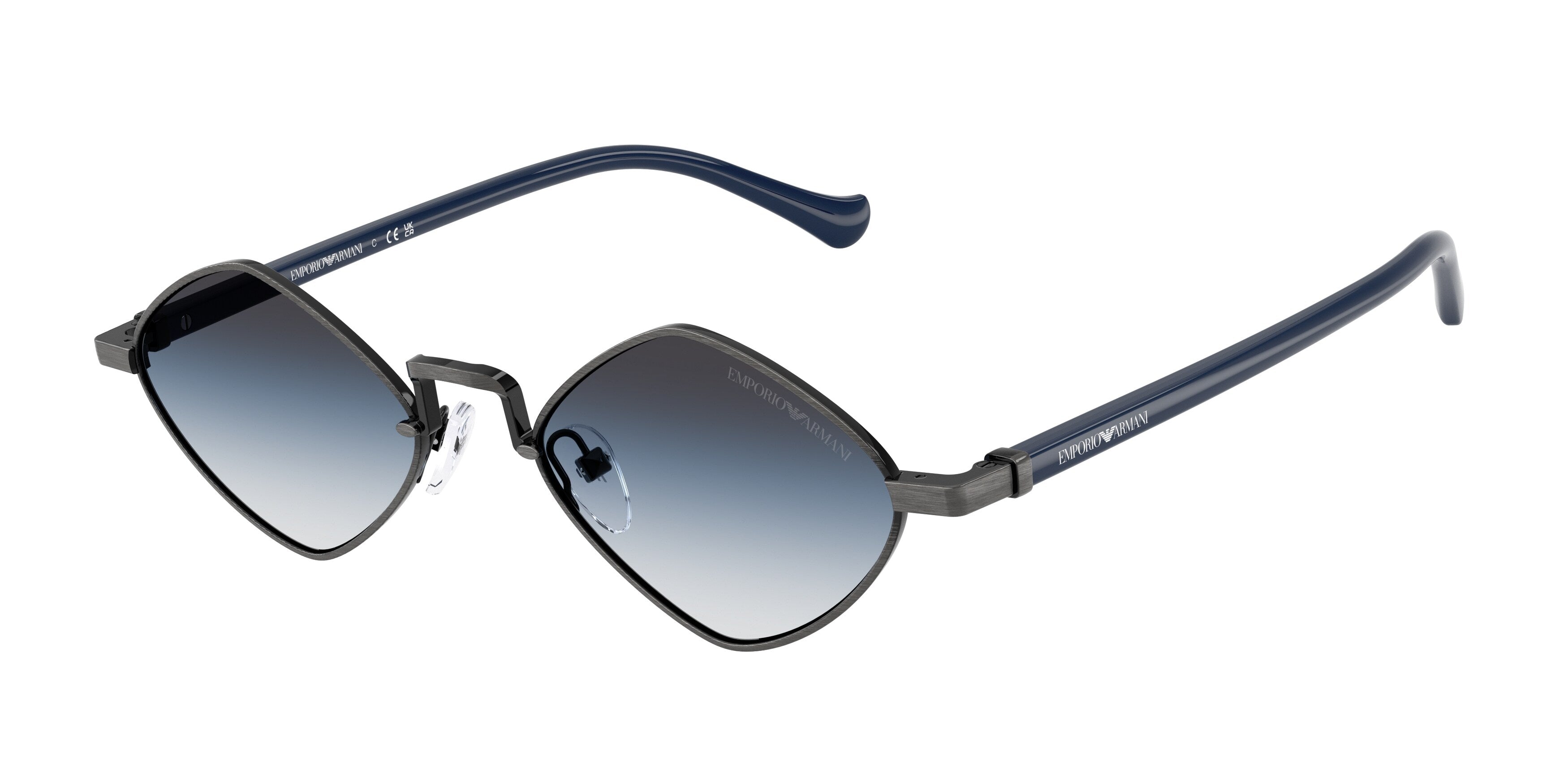 Emporio Armani Uomo Emporio Armani EA2182 34448G Occhiali da sole Metallo Argento Grigio Geometrica Normale