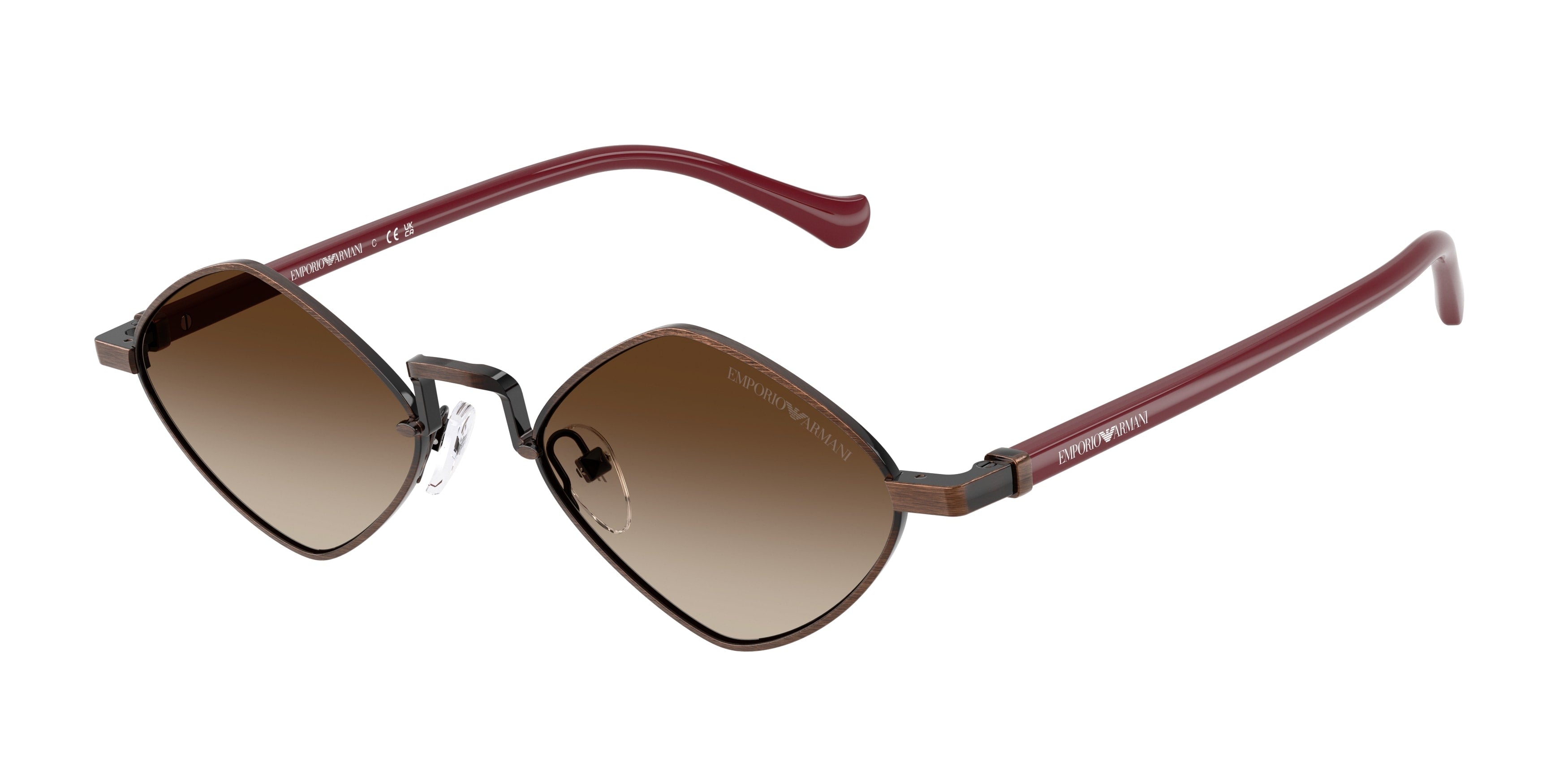 Emporio Armani Uomo Emporio Armani EA2182 345513 Occhiali da sole Metallo Rosa Marrone Geometrica Normale Sfumato