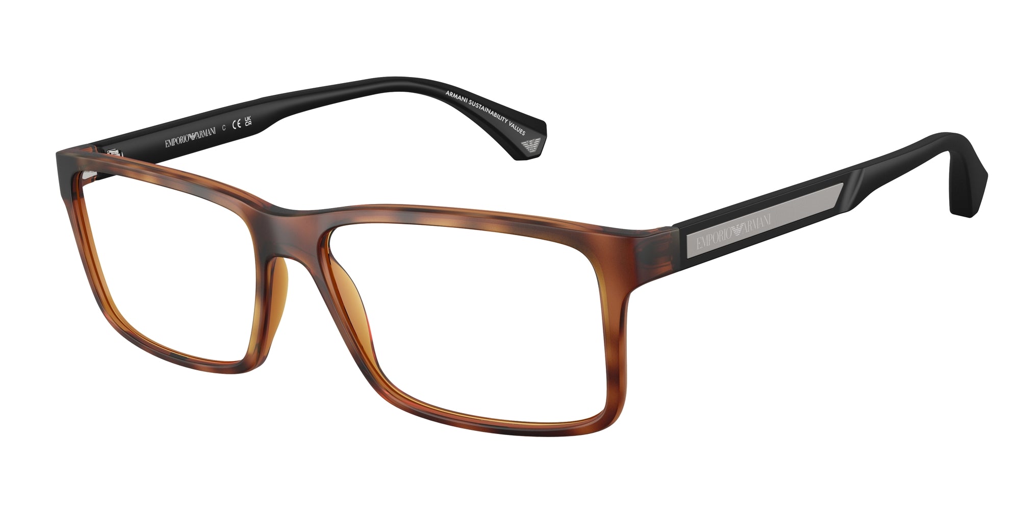 Emporio Armani Uomo Emporio Armani EA3038 5002 Montature da vista Peek Tartaruga Squadrata Normale