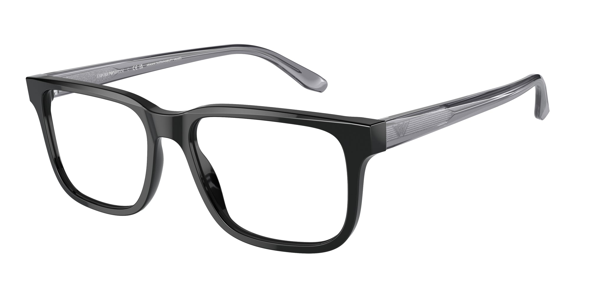 Emporio Armani Uomo Emporio Armani EA3218 5017 Montature da vista Acetato Nero Squadrata Normale