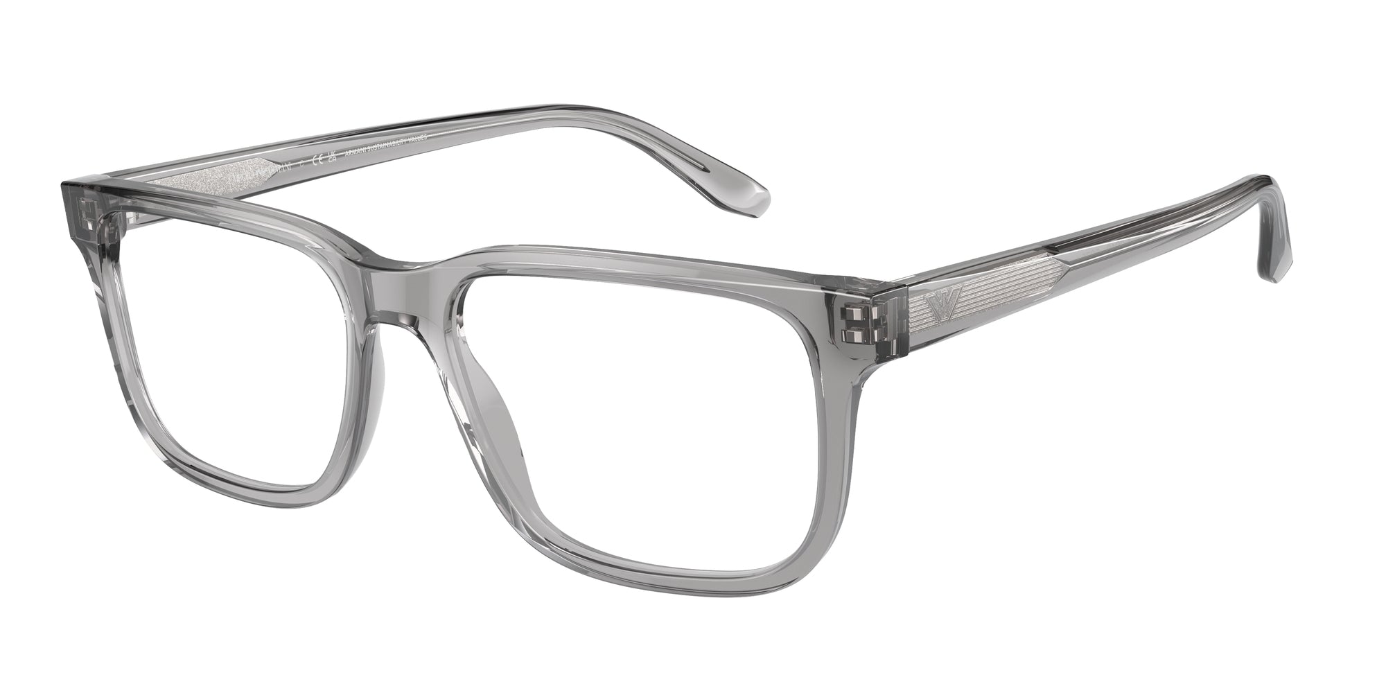 Emporio Armani Uomo Emporio Armani EA3218 5075 Montature da vista Acetato Grigio Trasparente Squadrata Normale