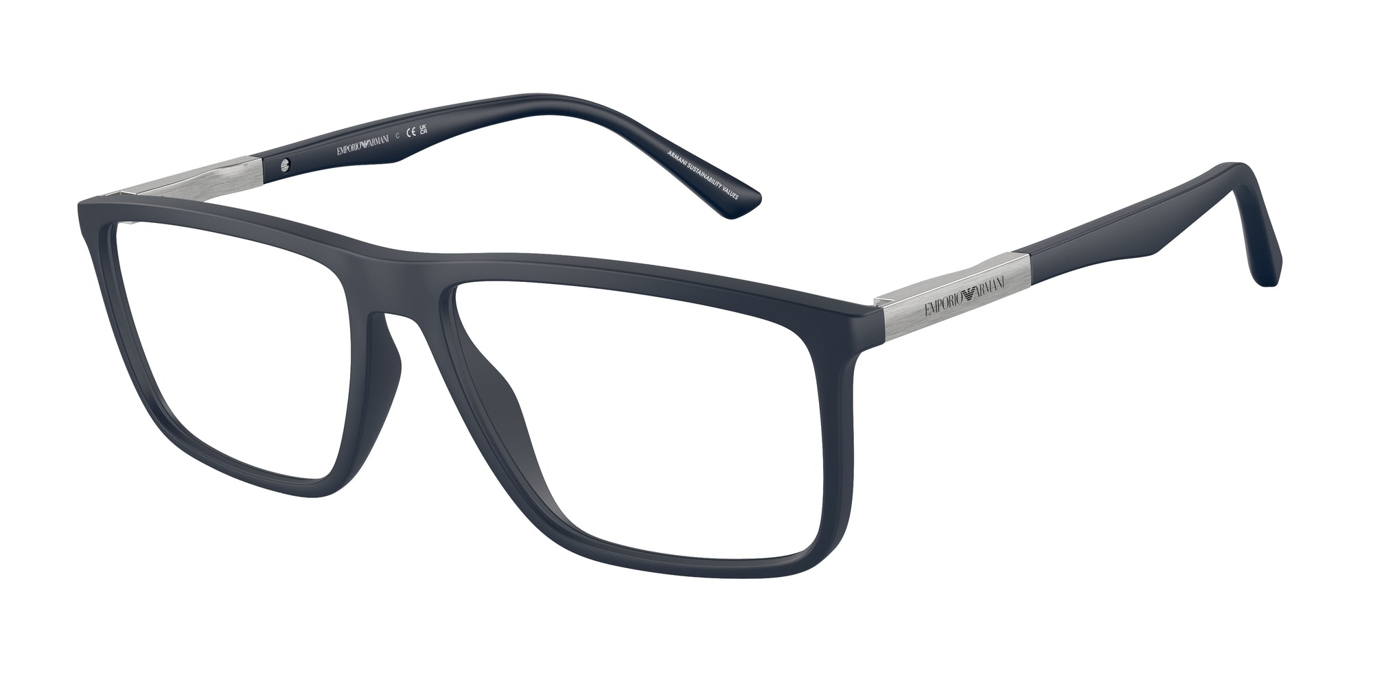 Emporio Armani Uomo Emporio Armani EA3221 5088 Montature da vista Iniettato Blu Trasparente Squadrata Normale
