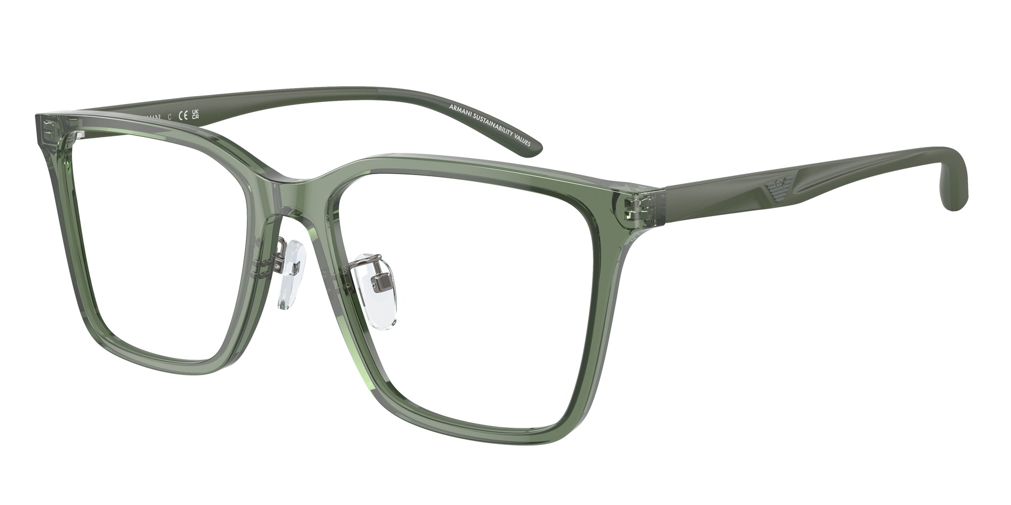 Emporio Armani Uomo Emporio Armani EA3232D 6061 Montature da vista Acetato Verde Trasparente Squadrata Normale Emporio Armani Uomo Emporio Armani EA3232D 6061 Montature da vista Acetato Verde Trasparente Squadrata Normale