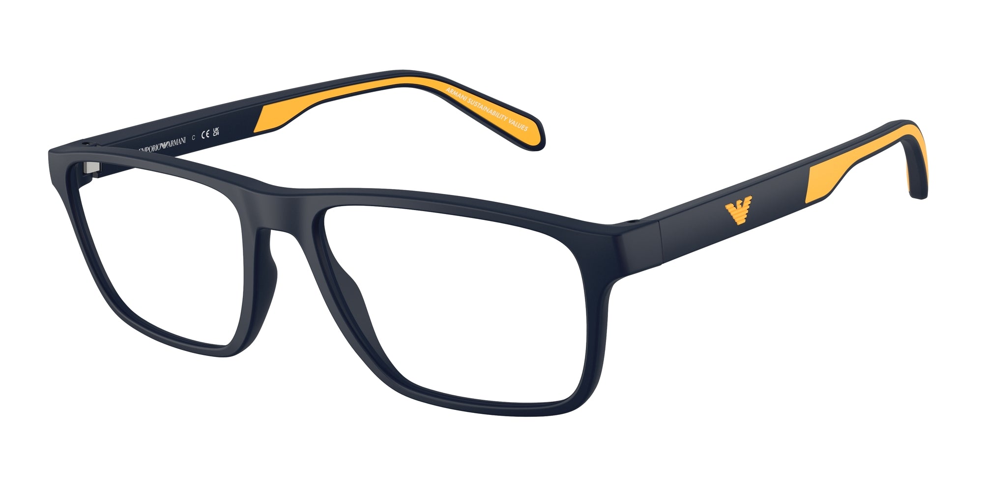 Emporio Armani Uomo Emporio Armani EA3233 5088 Montature da vista Iniettato Blu Squadrata Normale