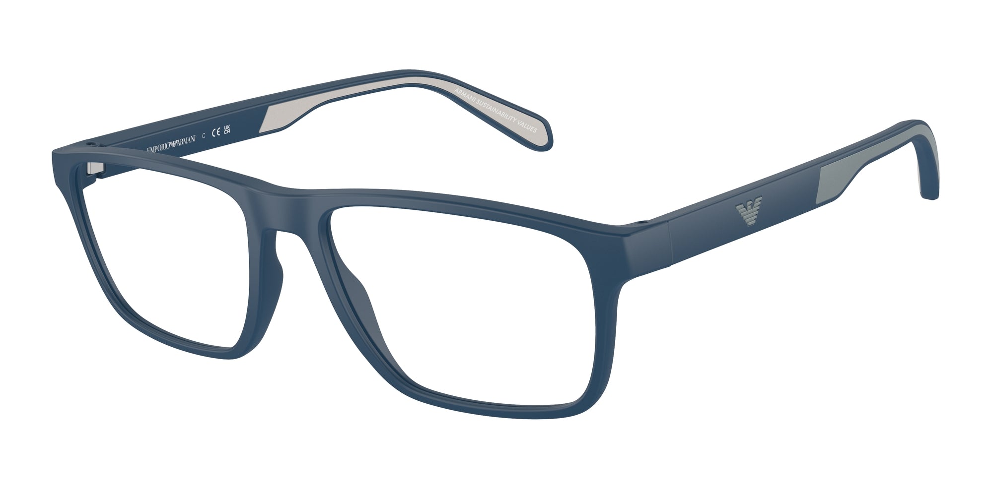 Emporio Armani Uomo Emporio Armani EA3233 5763 Montature da vista Iniettato Blu Trasparente Squadrata Normale