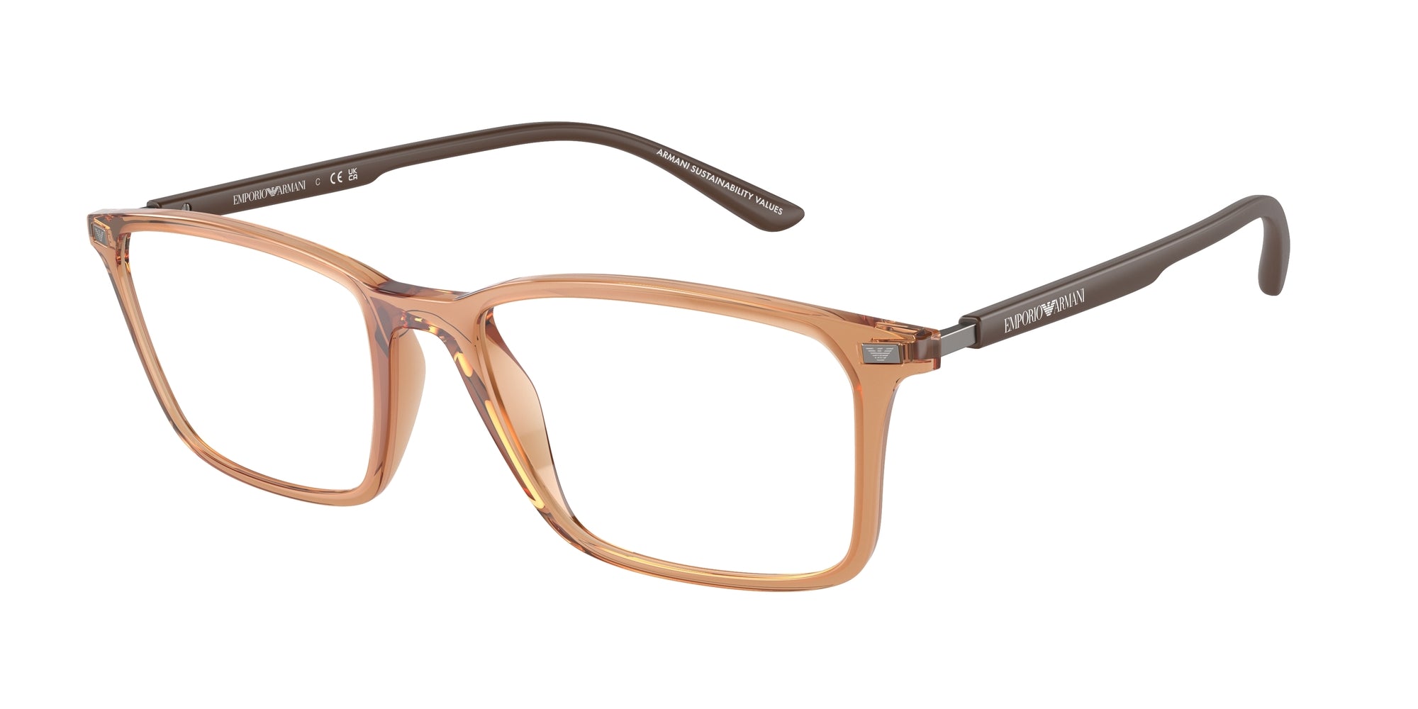 Emporio Armani Uomo Emporio Armani EA3237 6110 Montature da vista Iniettato Marrone Trasparente Squadrata Normale Emporio Armani Uomo Emporio Armani EA3237 6110 Montature da vista Iniettato Marrone Trasparente Squadrata Normale