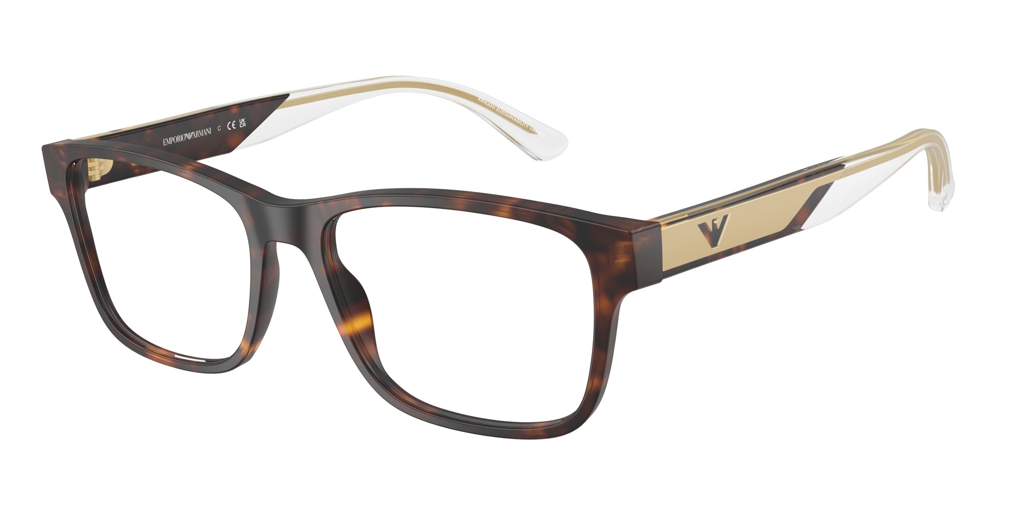 Emporio Armani Uomo Emporio Armani EA3239 5002 Montature da vista Acetato Tartaruga Squadrata Normale